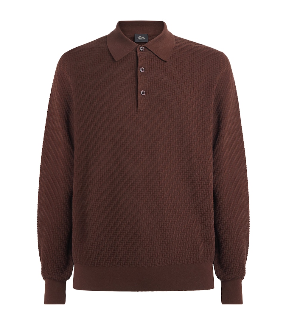 Cotton-Silk-Cashmere Woven Polo Shirt