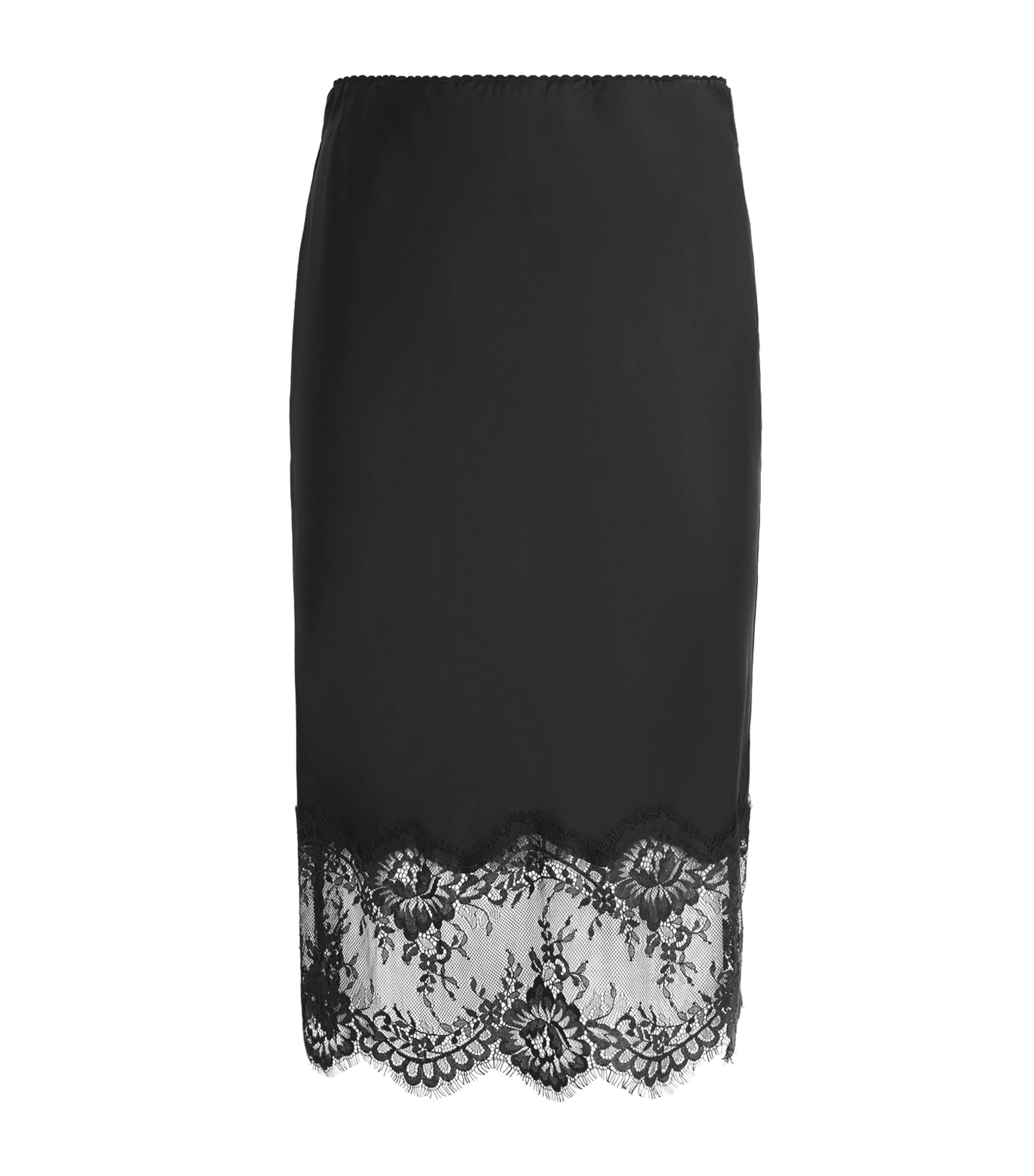 Herskind Womens Lace-Trim Herbert Midi Skirt Black