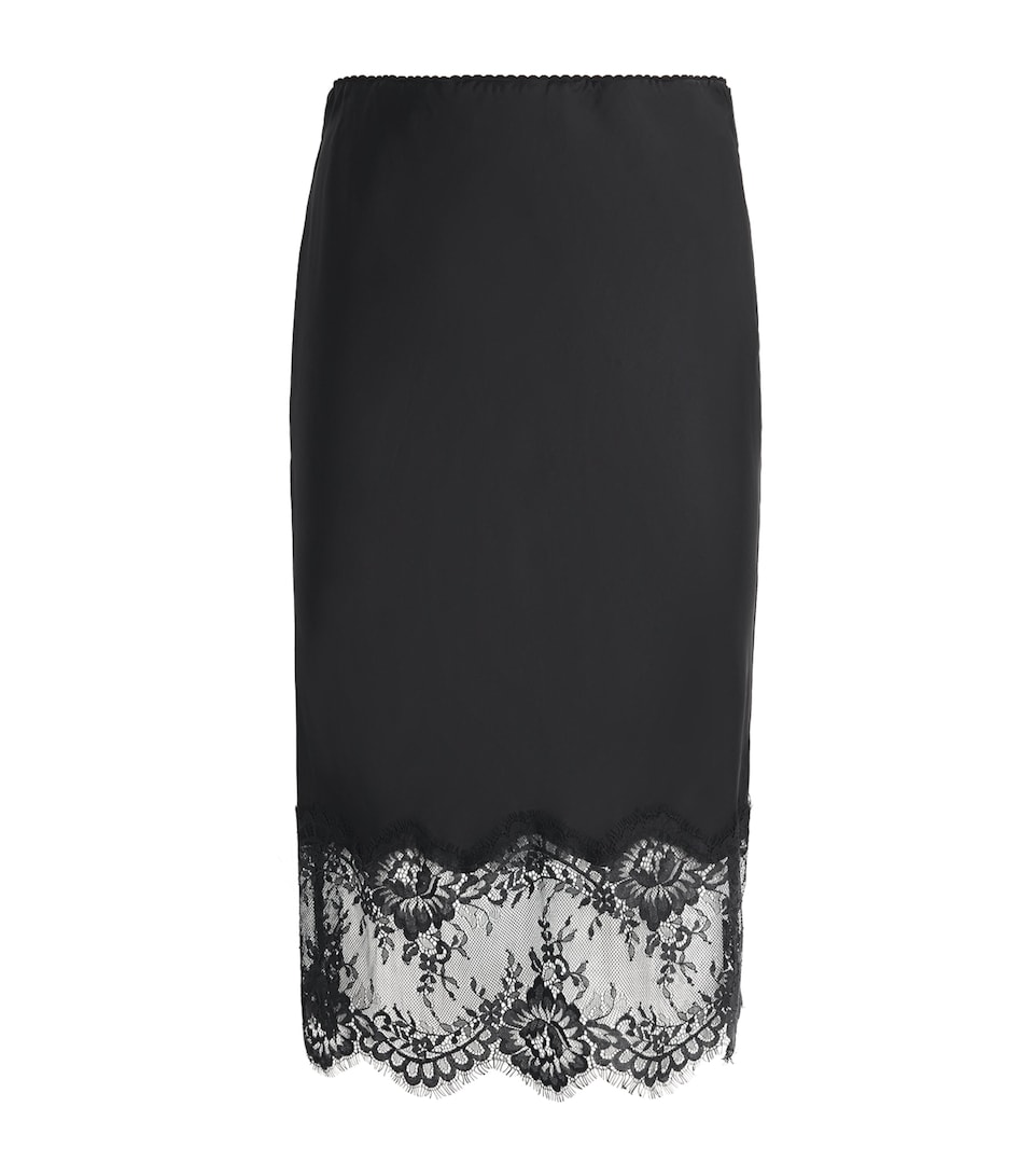 Herskind Womens Lace-Trim Herbert Midi Skirt Black