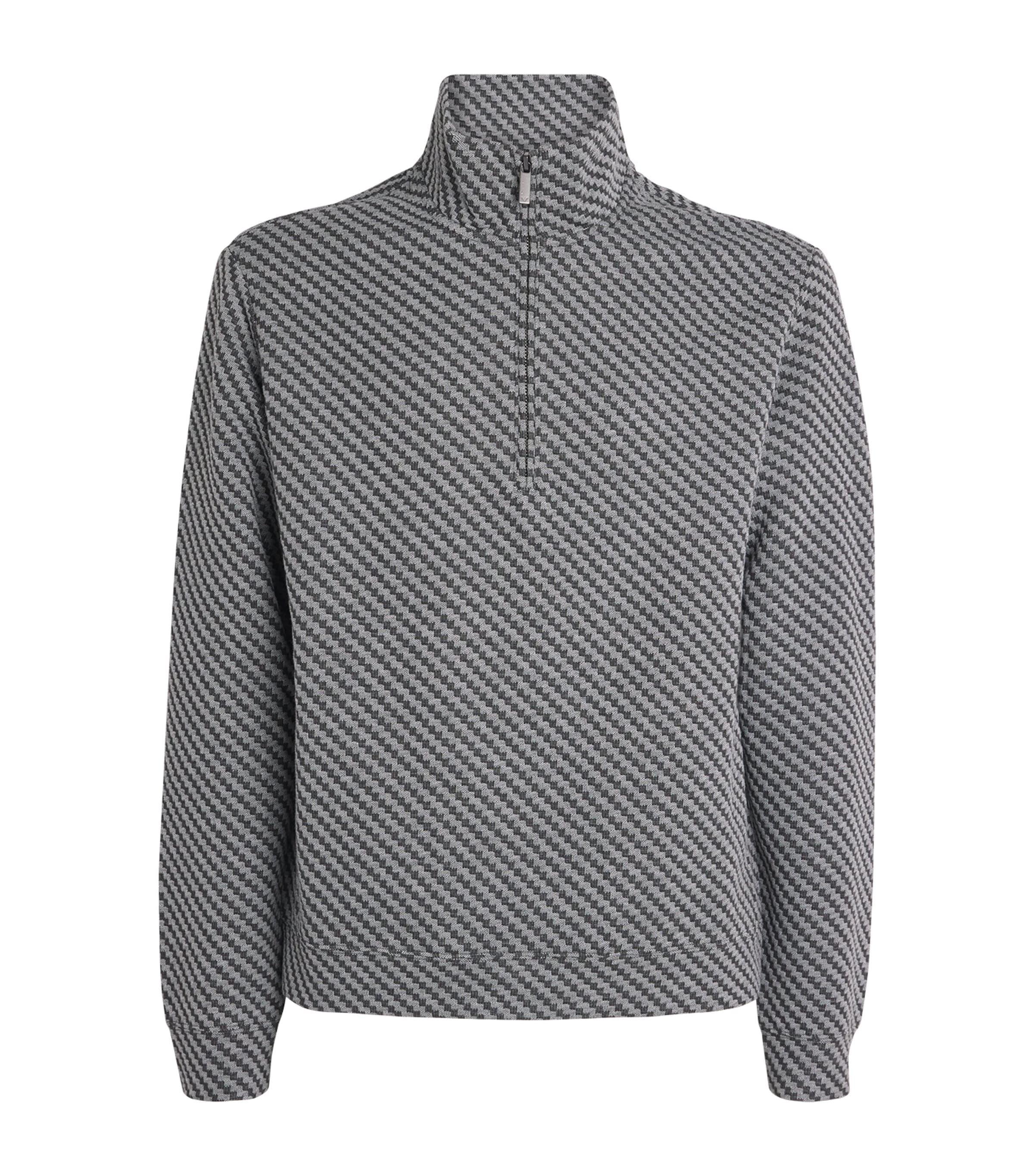 Jacquard Half Zip Pullover