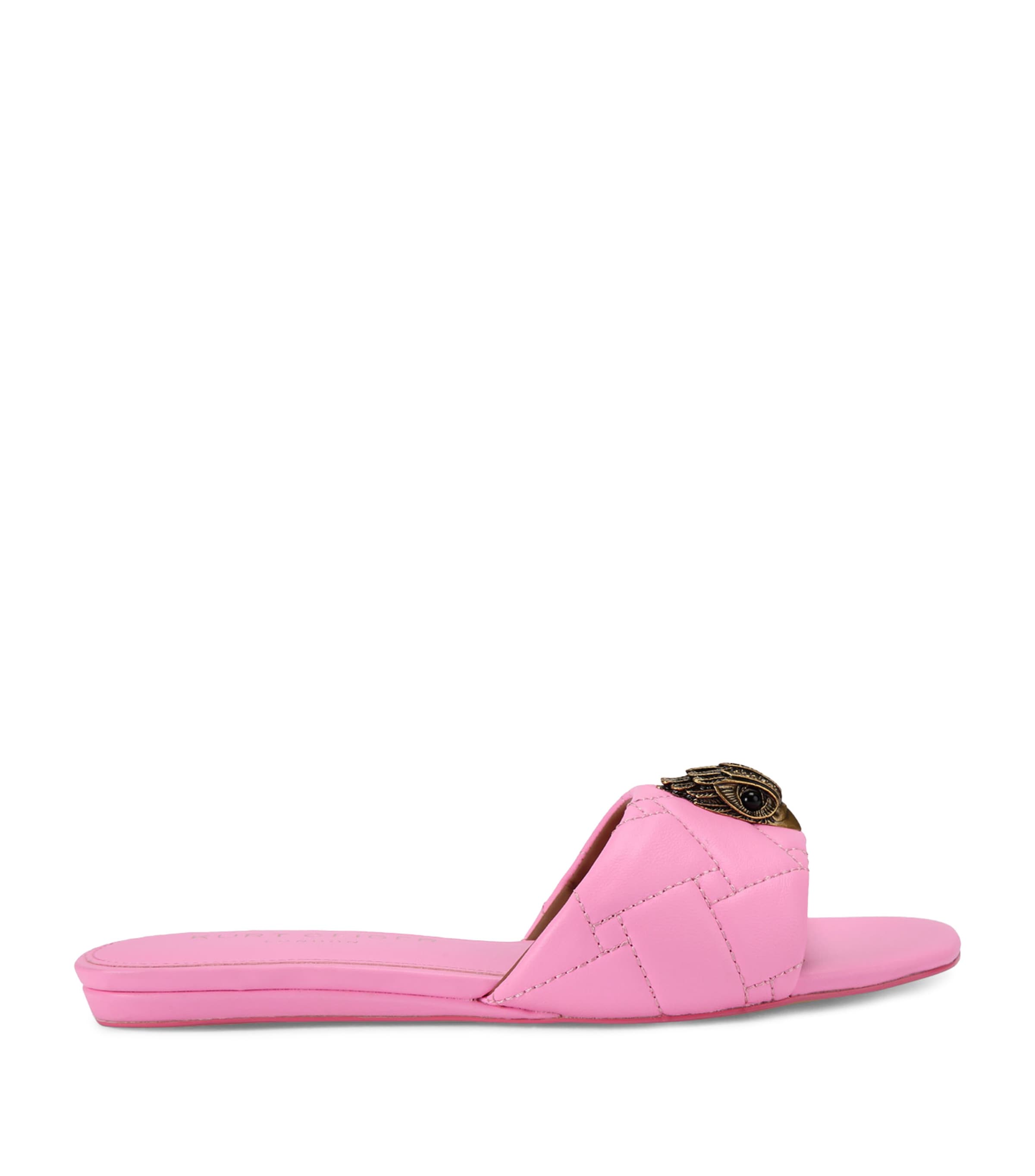 Kurt Geiger London Leather Quilted Kensington Sandals Pale Pink