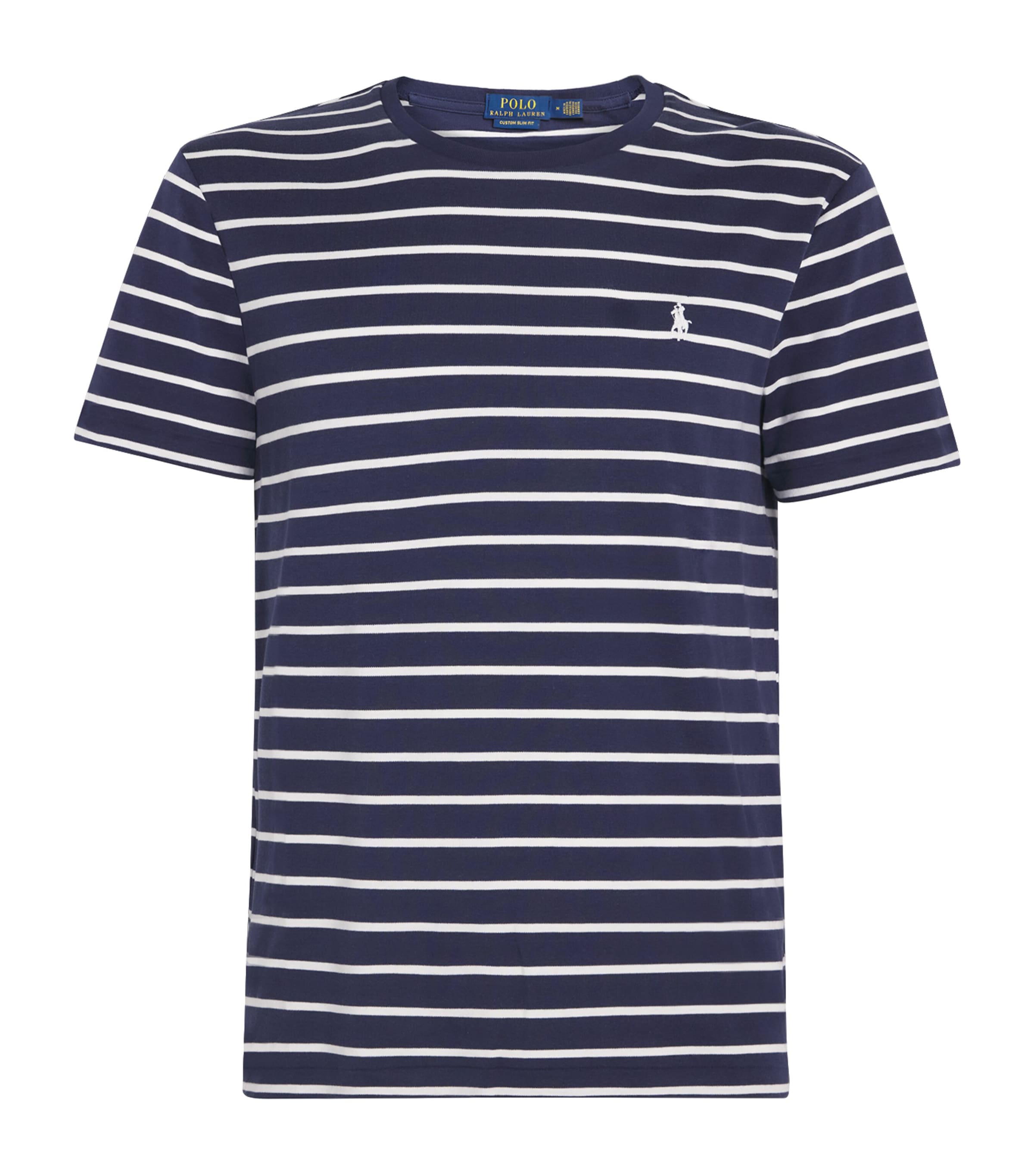 Cotton Stripe Polo Pony Slim T-Shirt