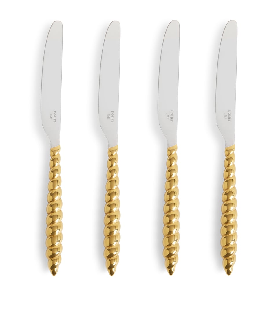 L'Objet x Jessica McCormack Stainless Steel Luncheon Knives (Set of 4) Gold