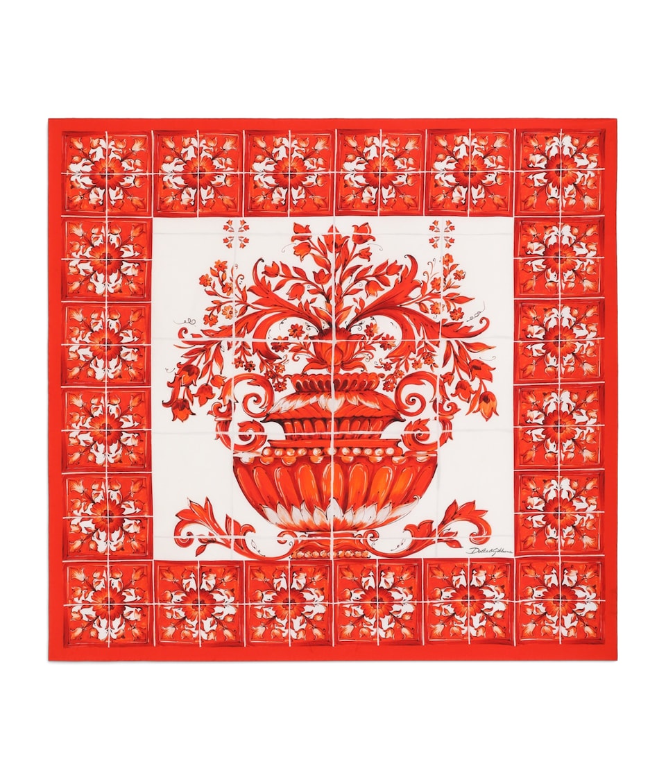 Dolce&Gabbana Silk Majolica Print Foulard Maiolica Ora