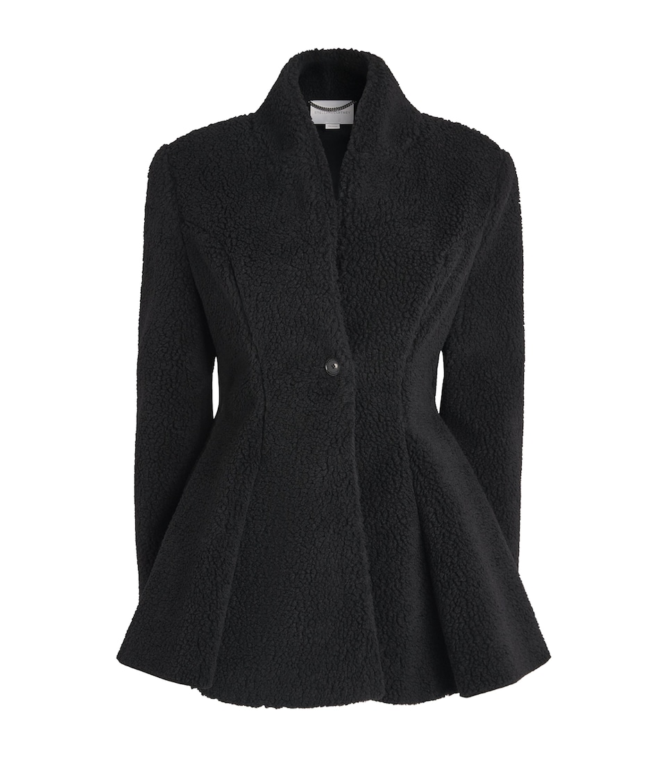 Stella McCartney Womens Plush Peplum Jacket Black