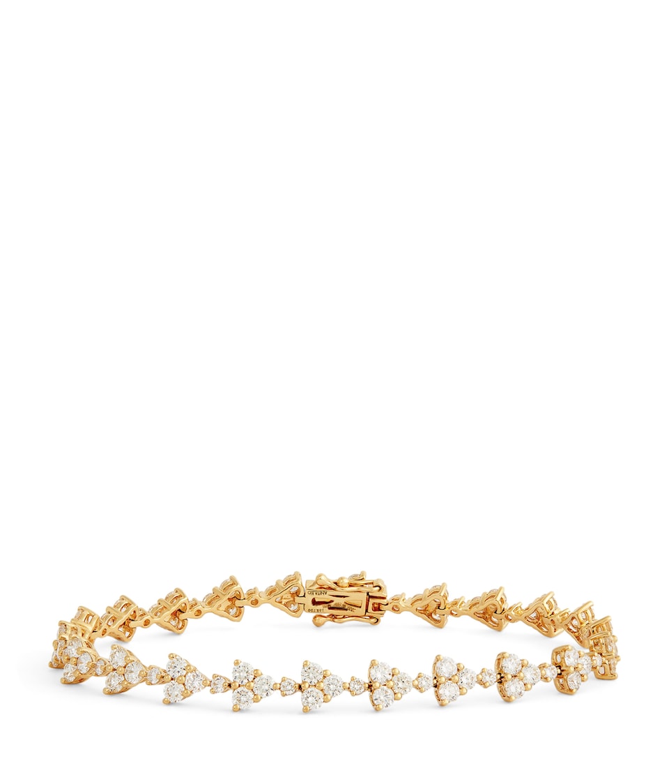 Yellow Gold and Diamond Triangle Bracelet