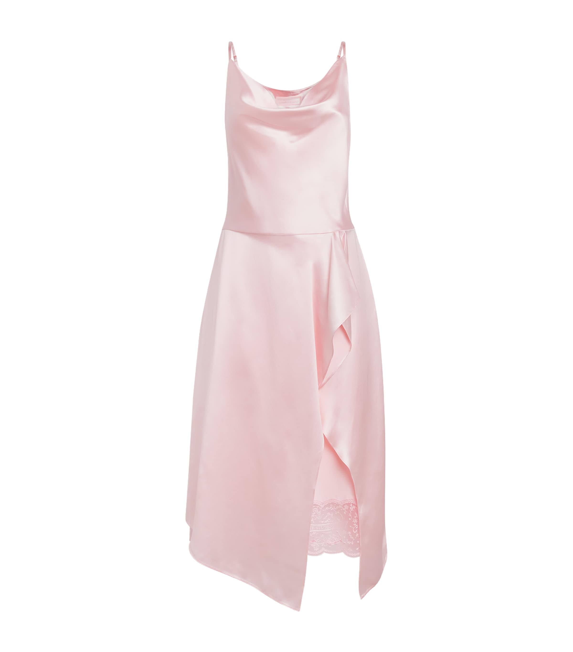 Acne Studios Womens Satin Layered Midi Dress Light Pink