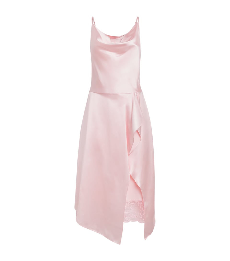 Acne Studios Womens Satin Layered Midi Dress Light Pink