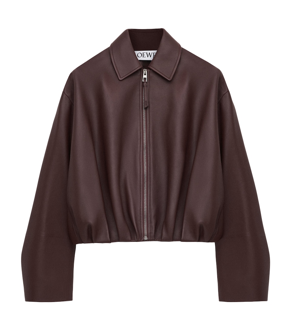 Leather Draped Bomber Jacket