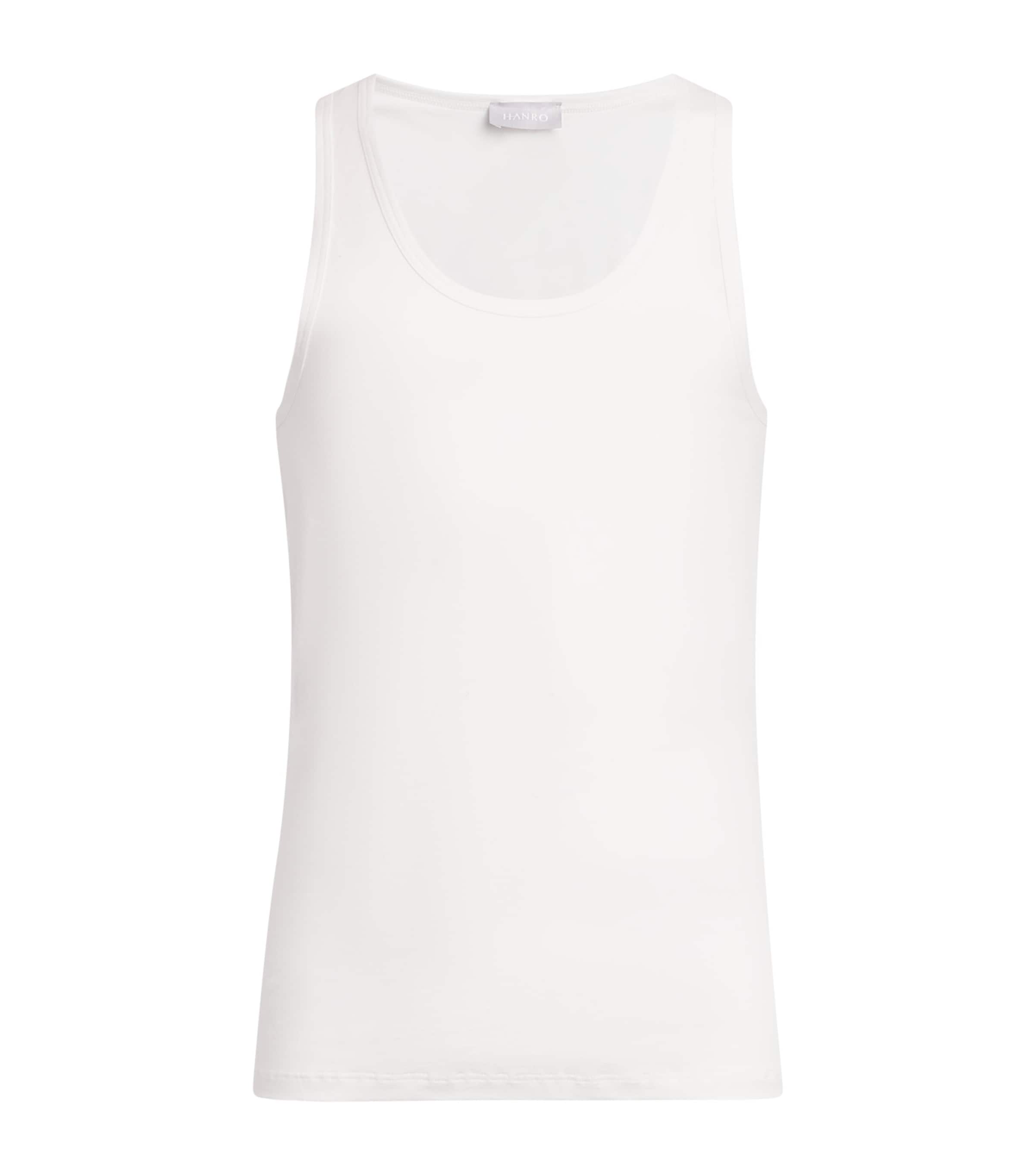 Hanro Mens Stretch-Cotton Tank Top White