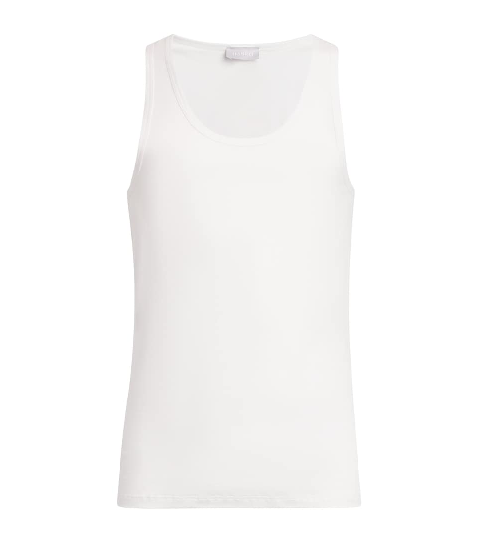 Hanro Mens Stretch-Cotton Tank Top White