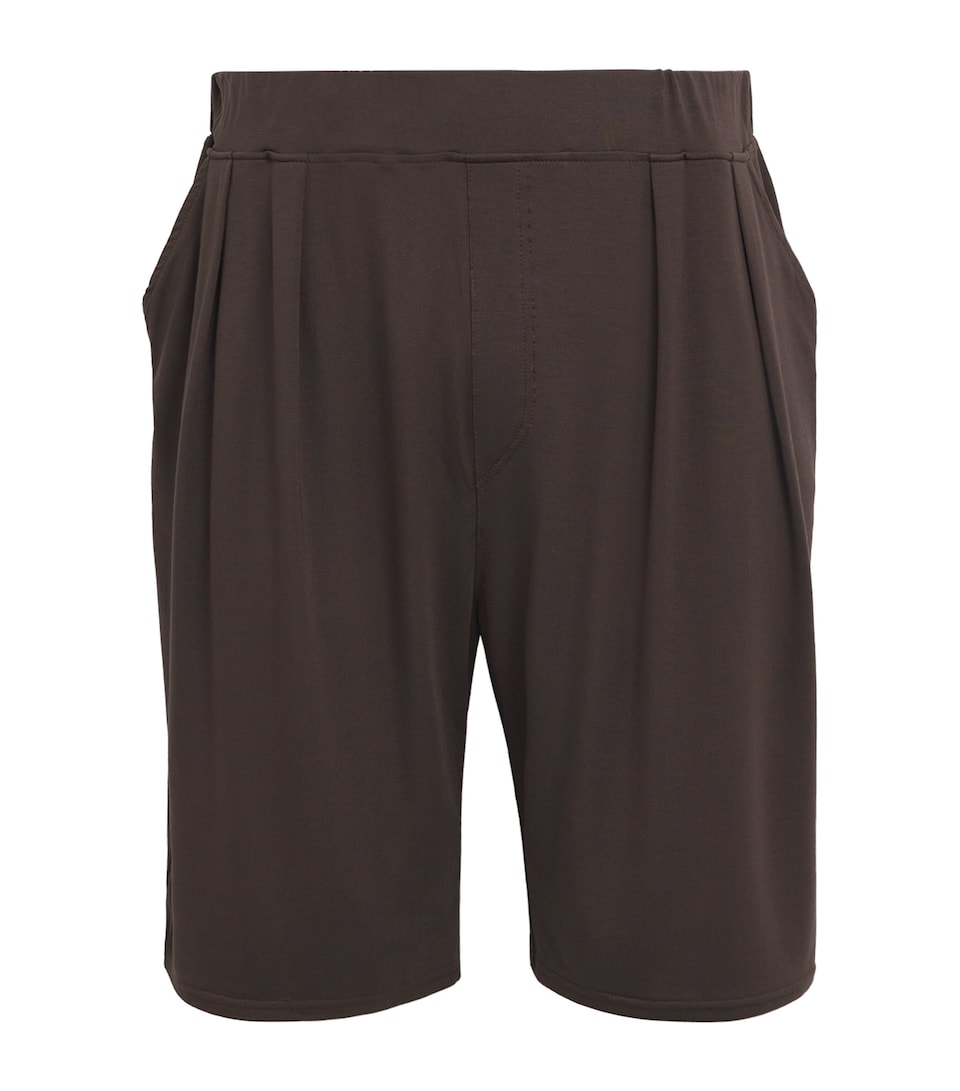Homebody Mens Stretch-Modal Pyjama Shorts Coffee Bean