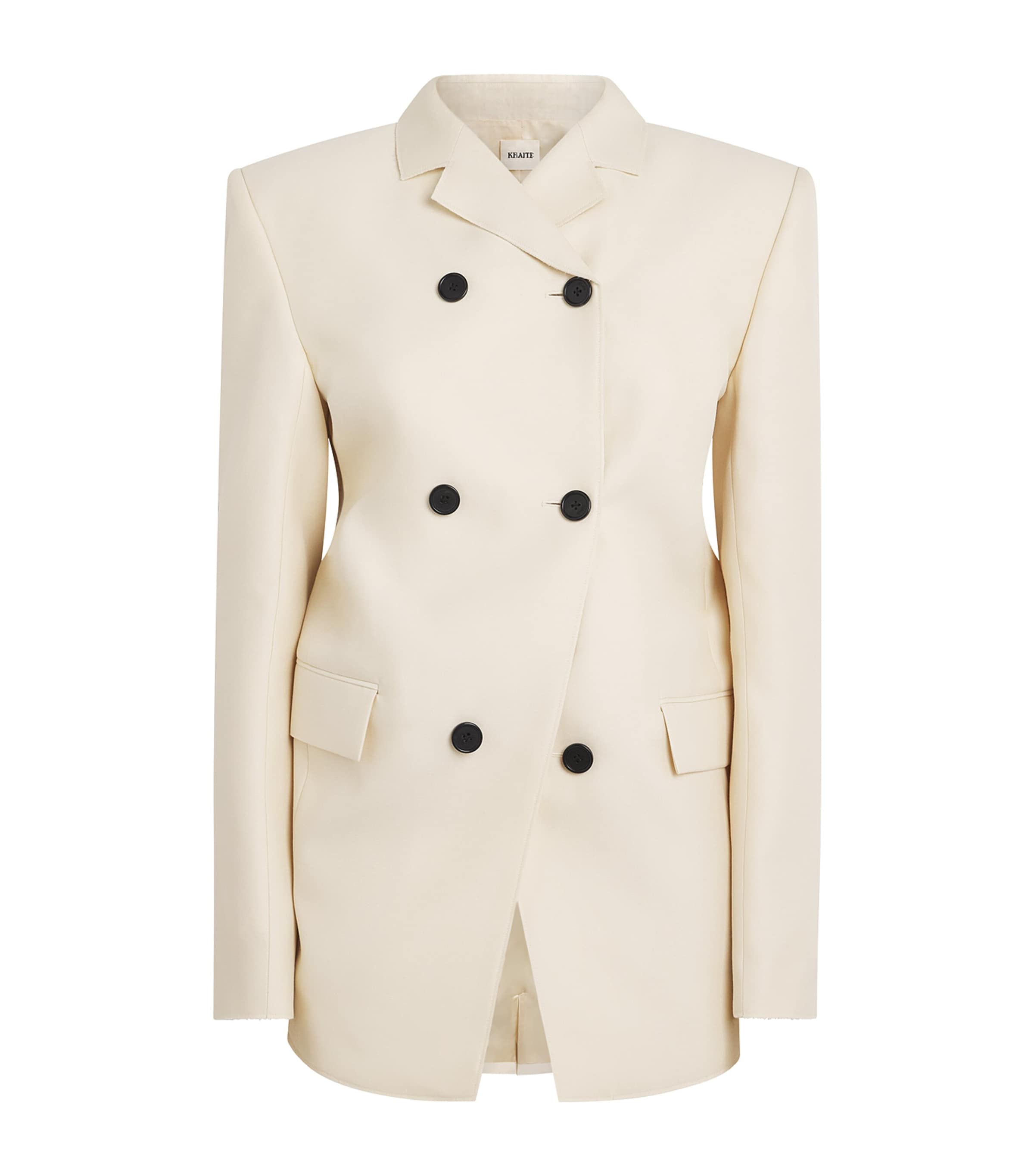 Khaite Womens Wool-Silk Rolo Blazer Ivory Glow