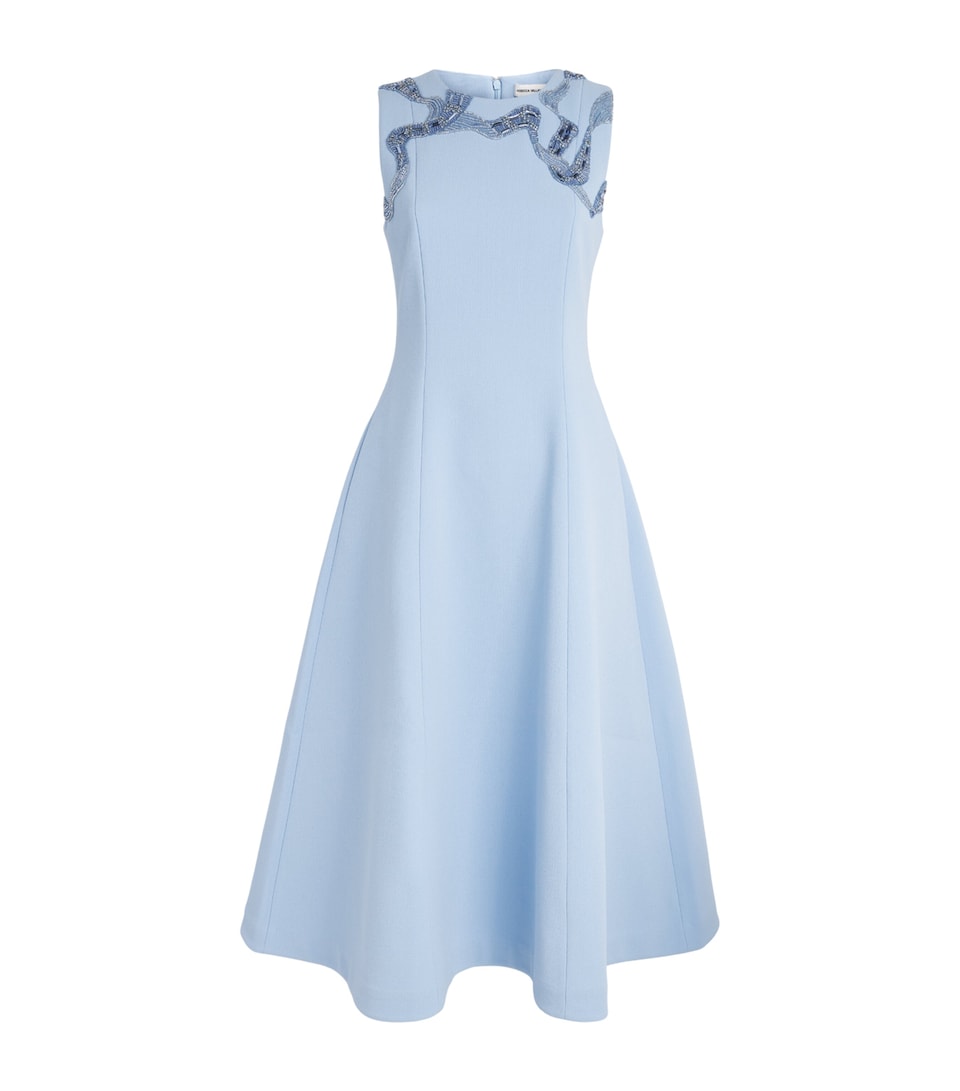 Rebecca Vallance Womens Embellished Aylin Midi Dress Blue