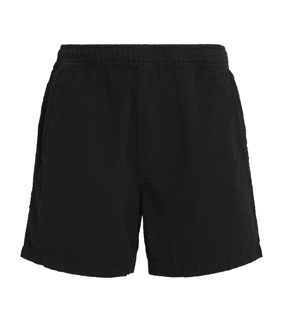 Wax London Mens Cotton Seersucker Mescal Shorts Black