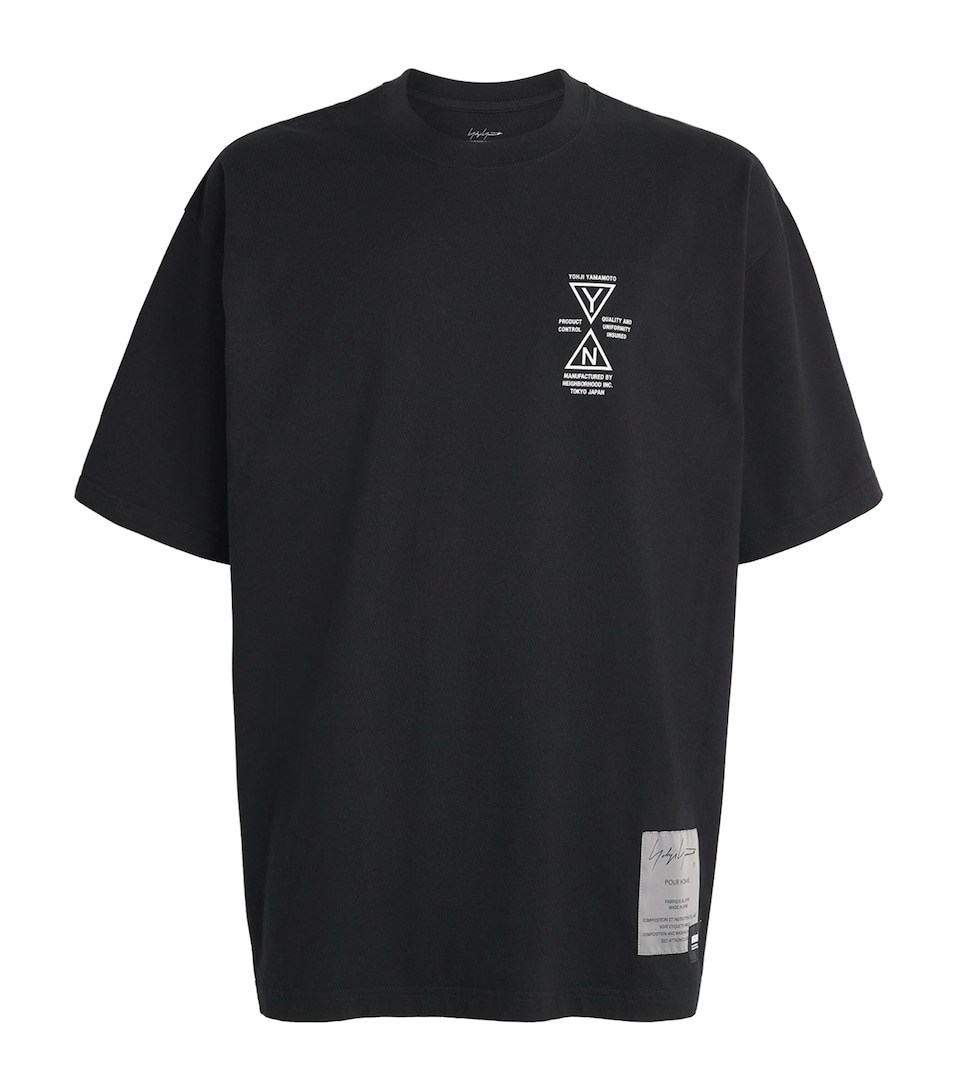 Yohji Yamamoto Mens x Neighborhood Cotton Graphic T-Shirt Black