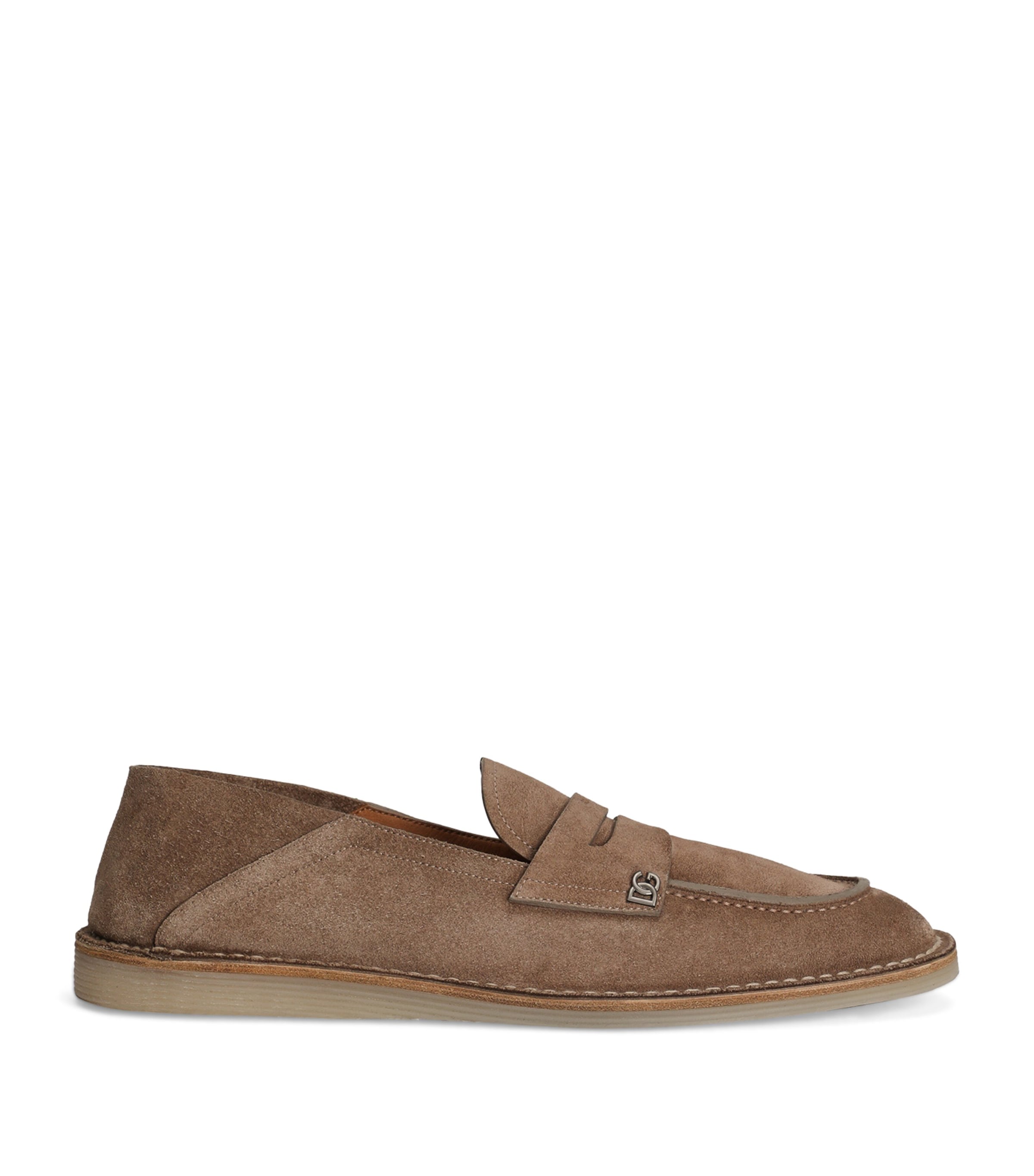 Suede Logo Loafers