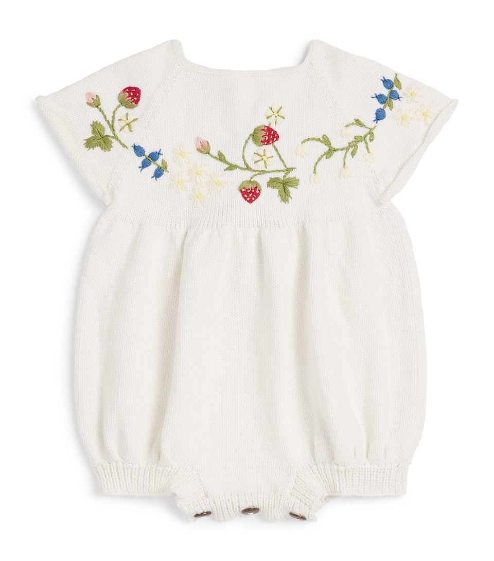Shirley Bredal Cotton Embroidered Strawberry Bodysuit (6 Months - 3 Years) Mw Marshmellow