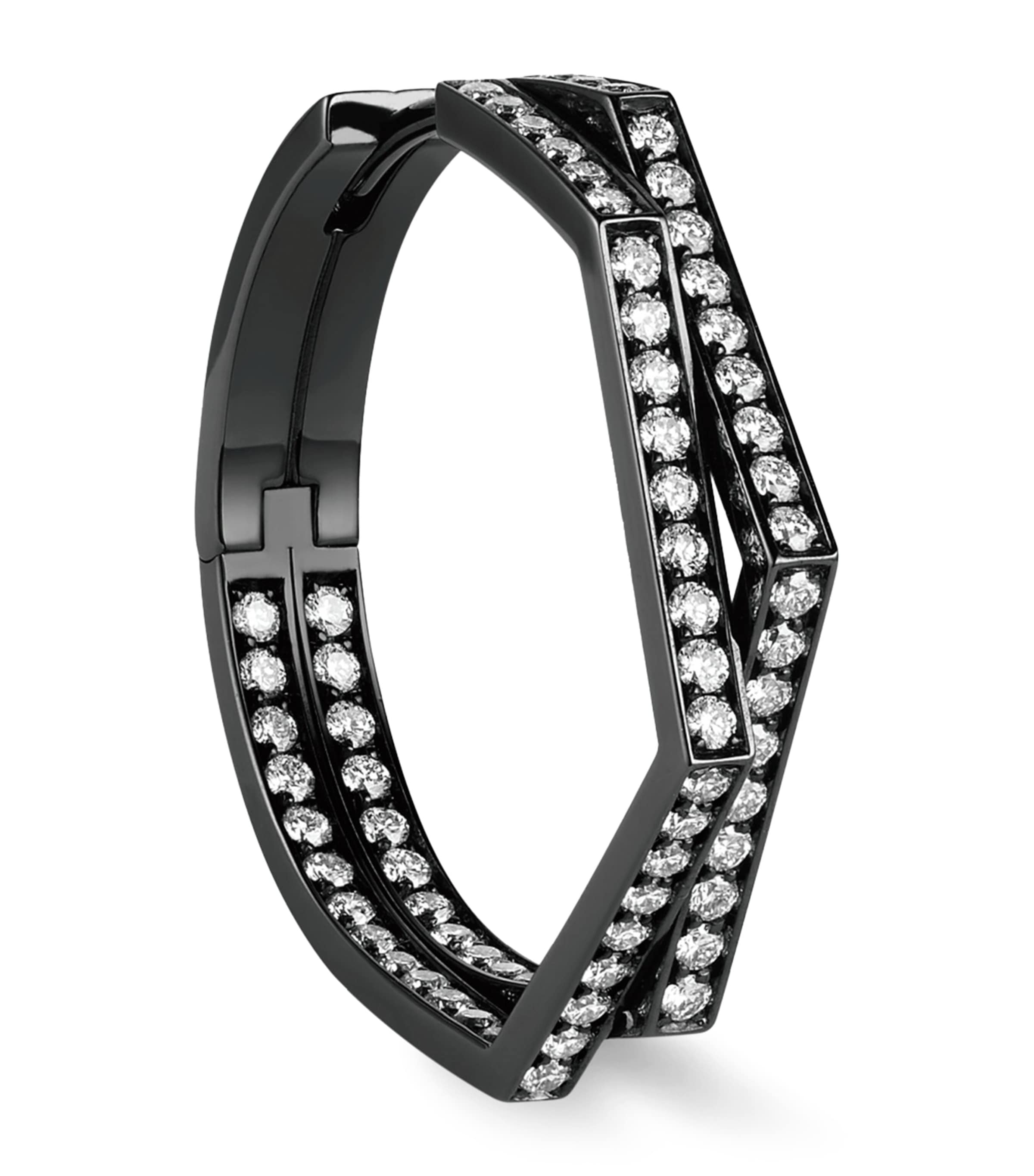 Repossi Black Gold and Diamond Antifer Hoop Earrings Black Gold