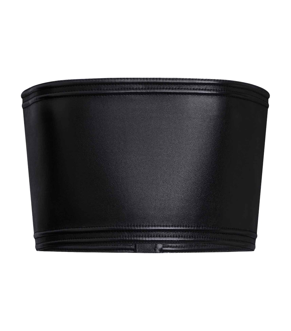 Lambskin Leather Bustier Bandeau Top
