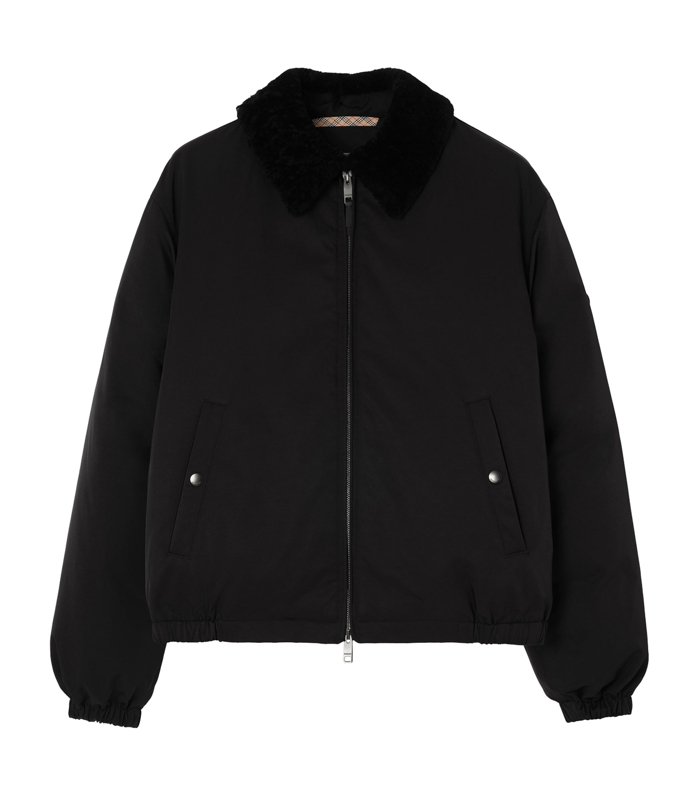 Burberry Mens Farnborough Aviator Bomber Jacket Black