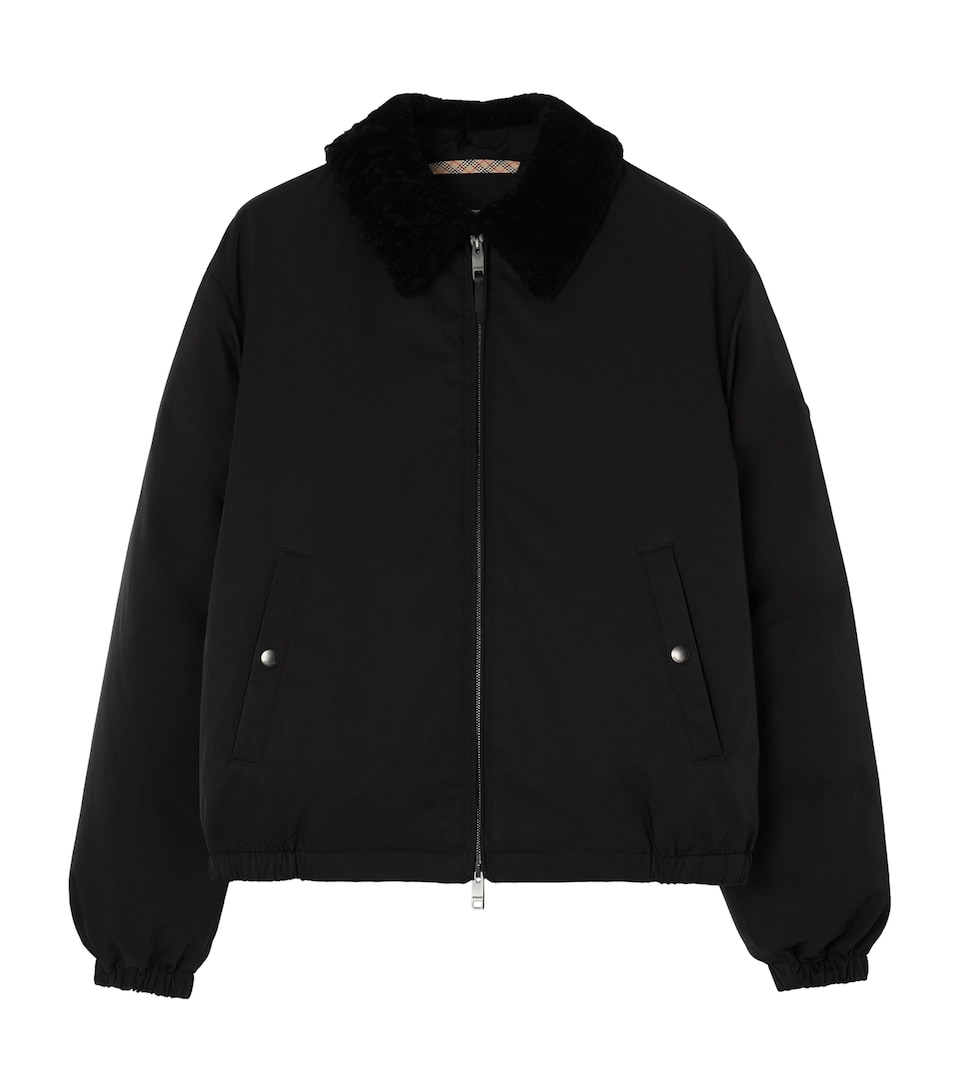 Burberry Mens Farnborough Aviator Bomber Jacket Black