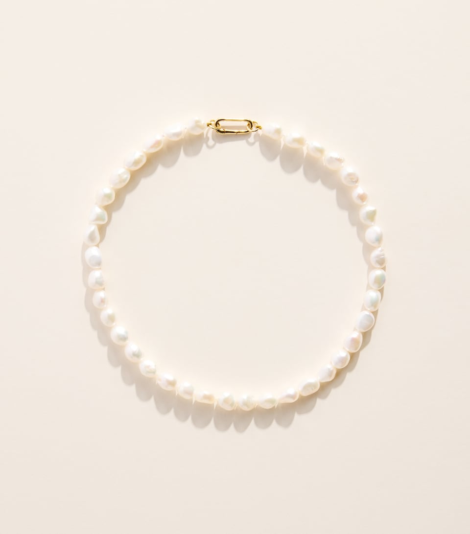 Rosa de la Cruz Baroque Freshwater Pearl Choker Yellow Gold