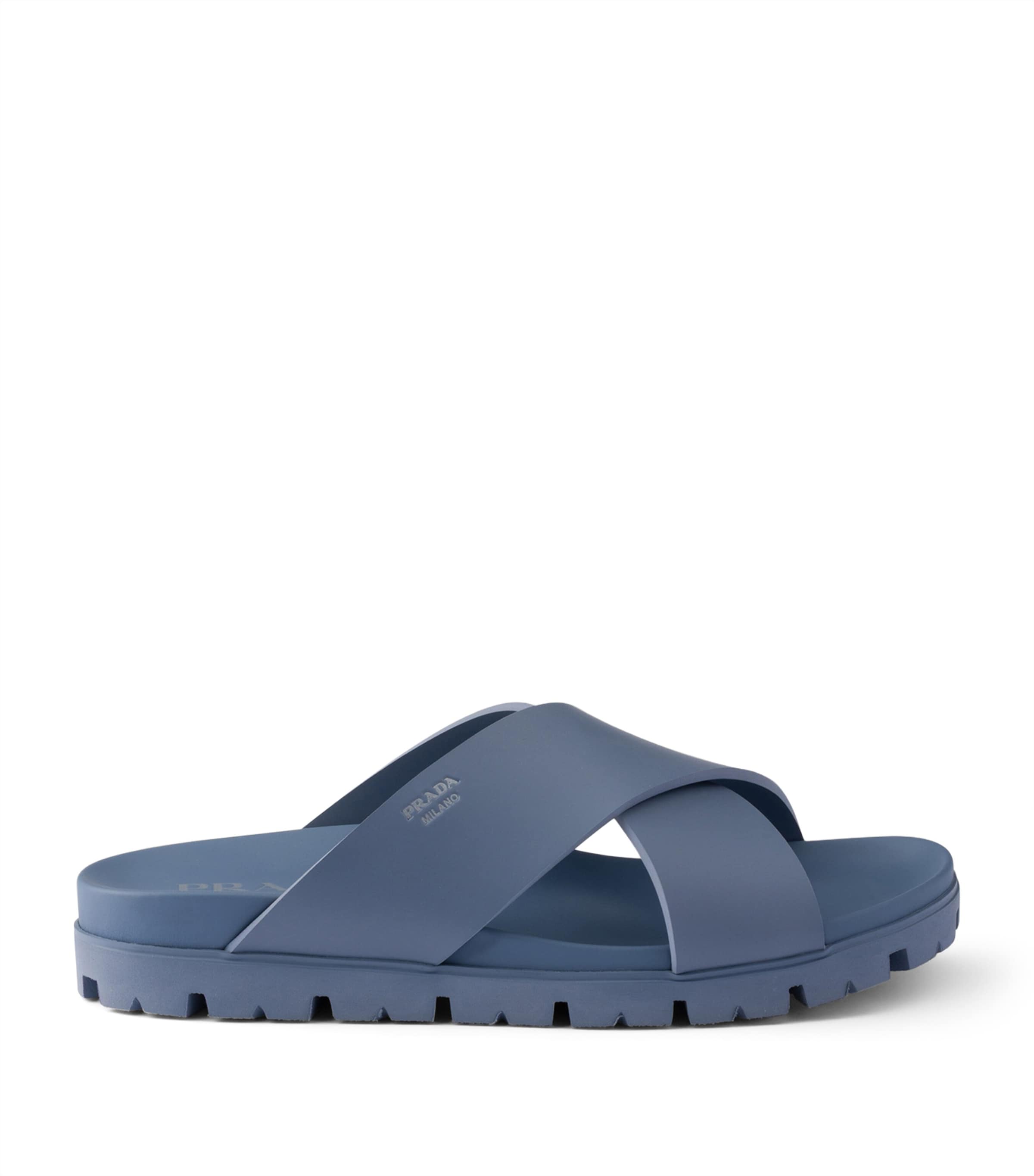 Prada Crossover Sandals Blue