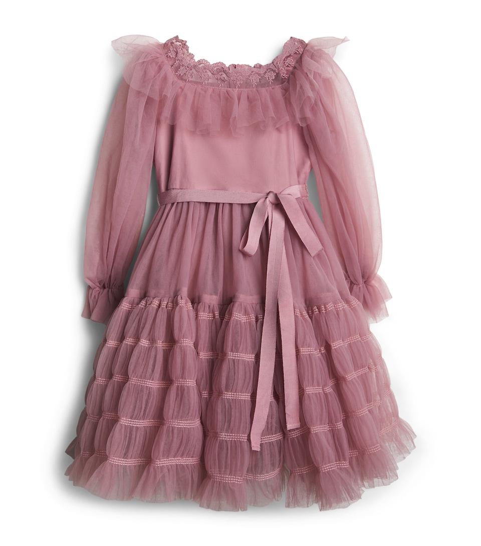 PETITE AMALIE Tulle Dress (4-16 Years) Plum