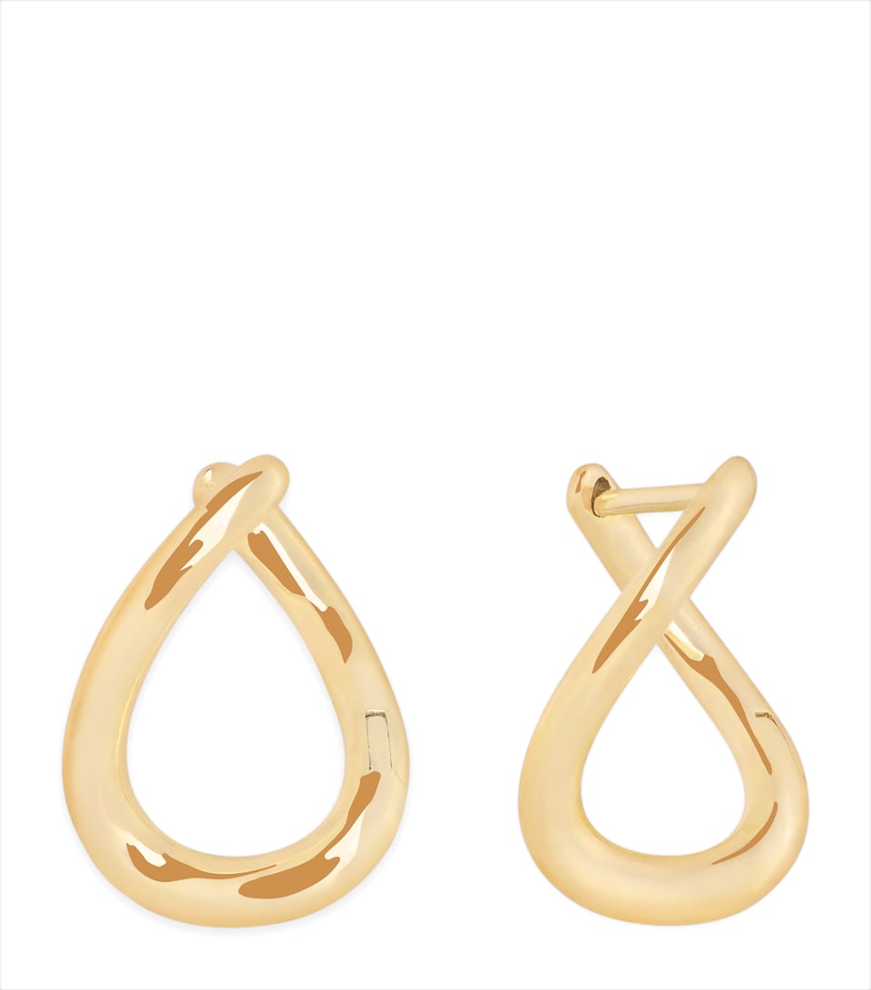 Yellow Gold Molten Hoop Earrings
