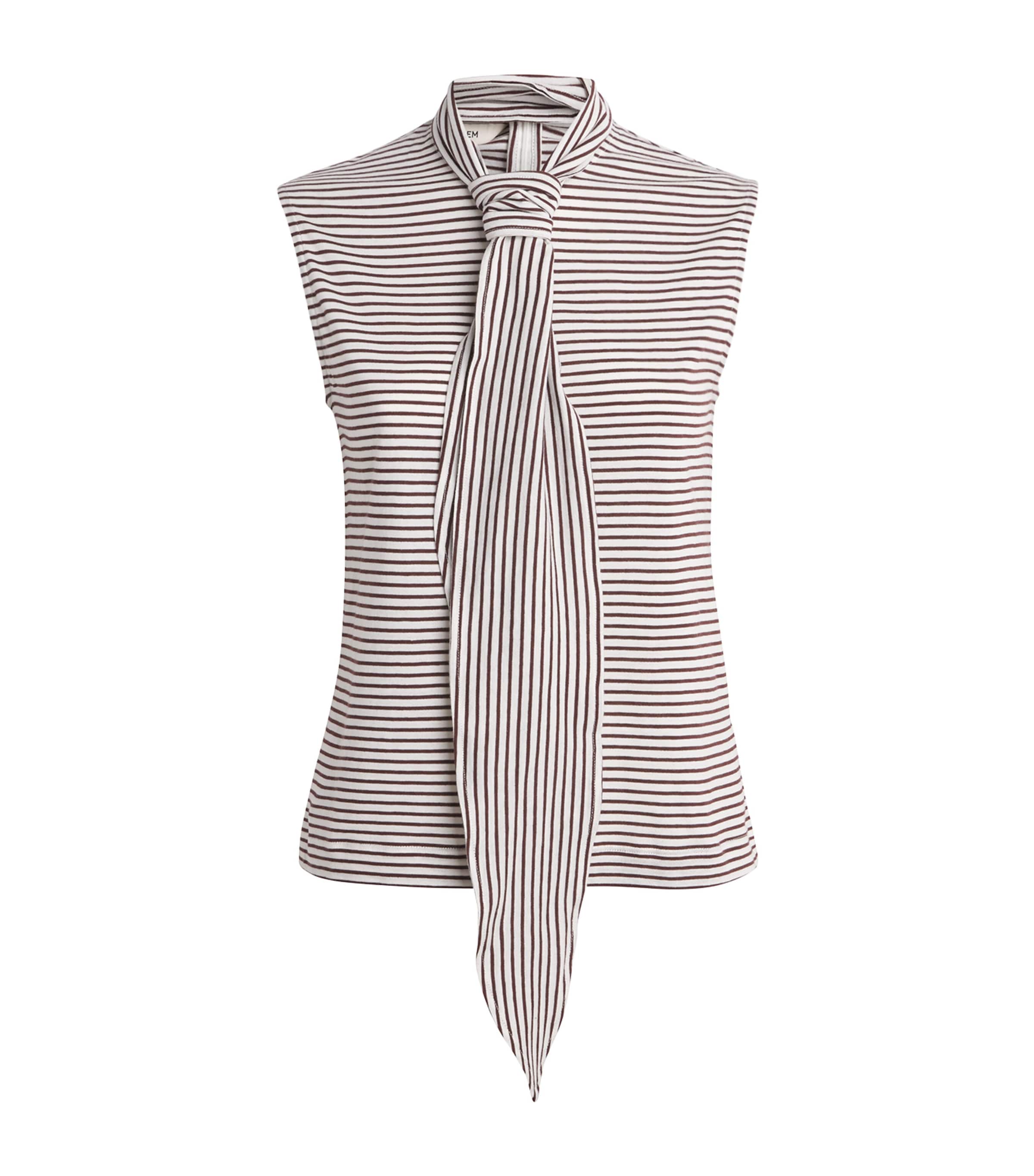 ME+EM Womens Impossibly Soft Tank and Scarf Brown/cream