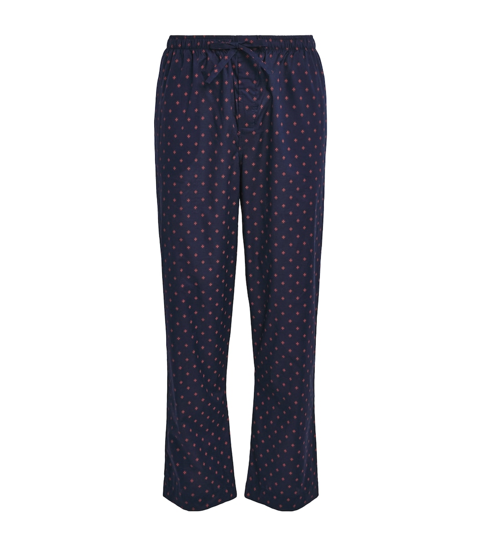 Derek Rose Mens Cotton Nelson Lounge Trousers Nav