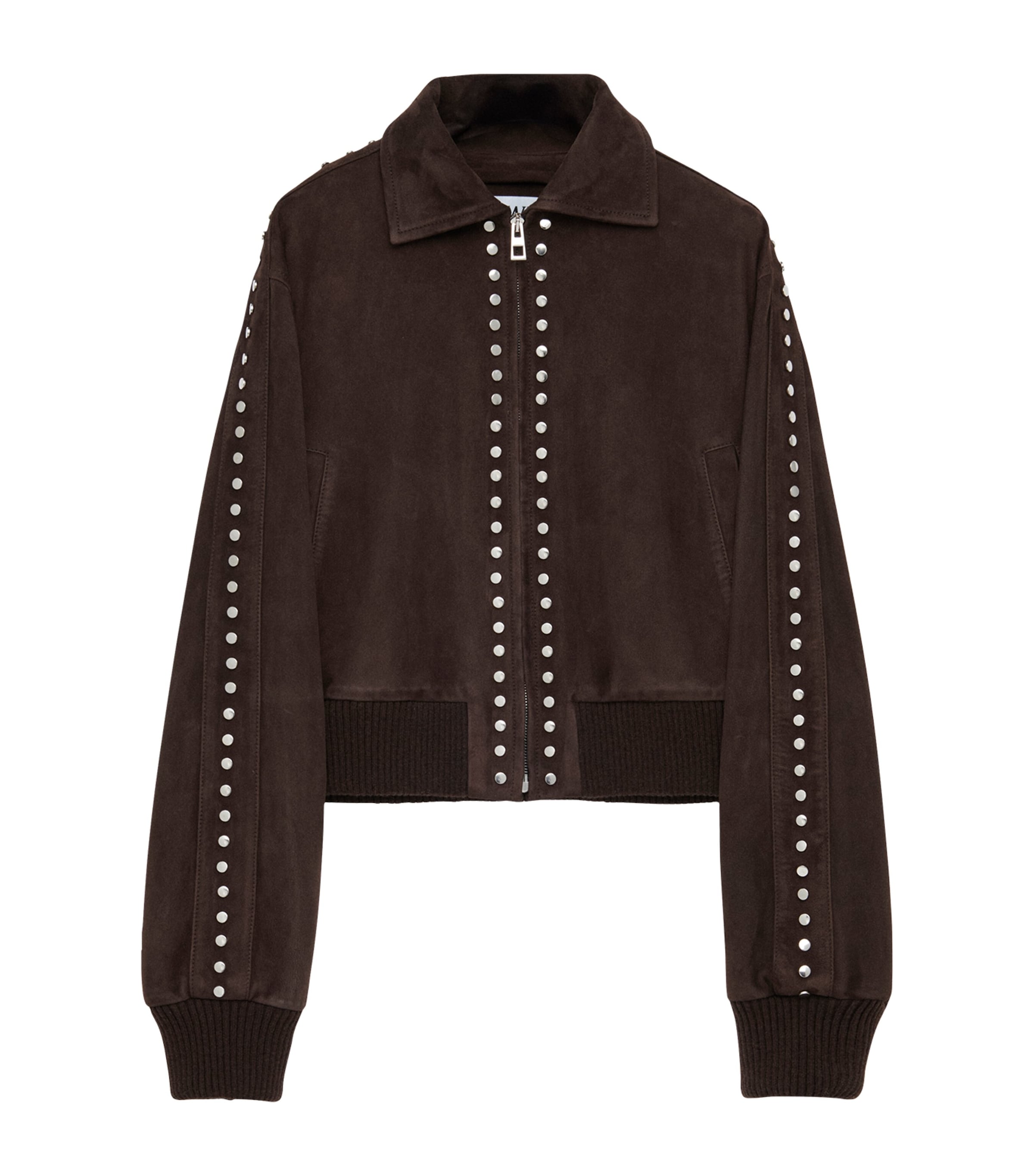 Suede Studded Bomber Jacket