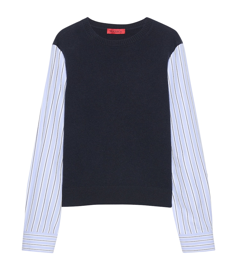 MAX&Co. Womens Wool Hybrid Sweater Navy