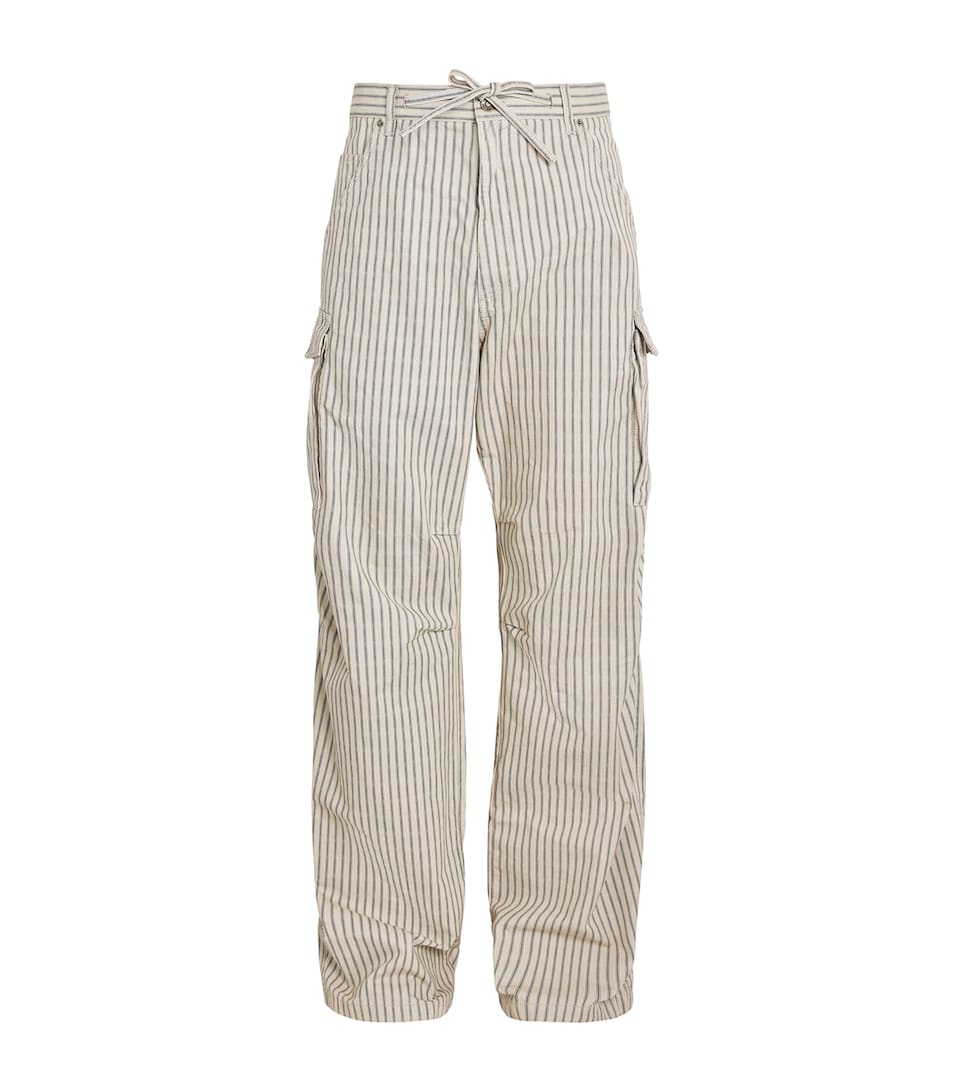 424 Mens Cotton Cargo Pants White/blu
