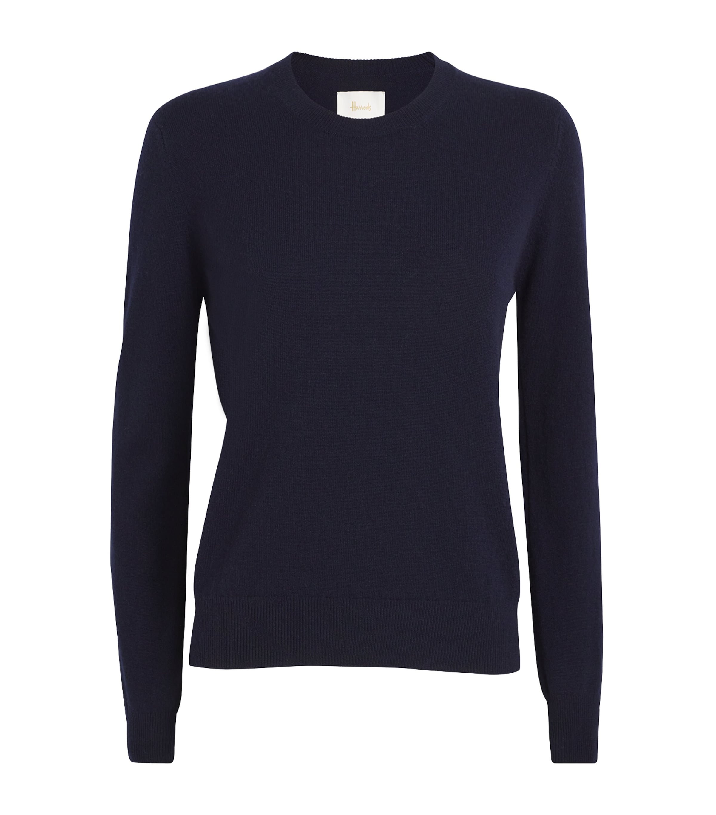 Harrods Womens Cashmere Crew-Neck Sweater T&d Navy