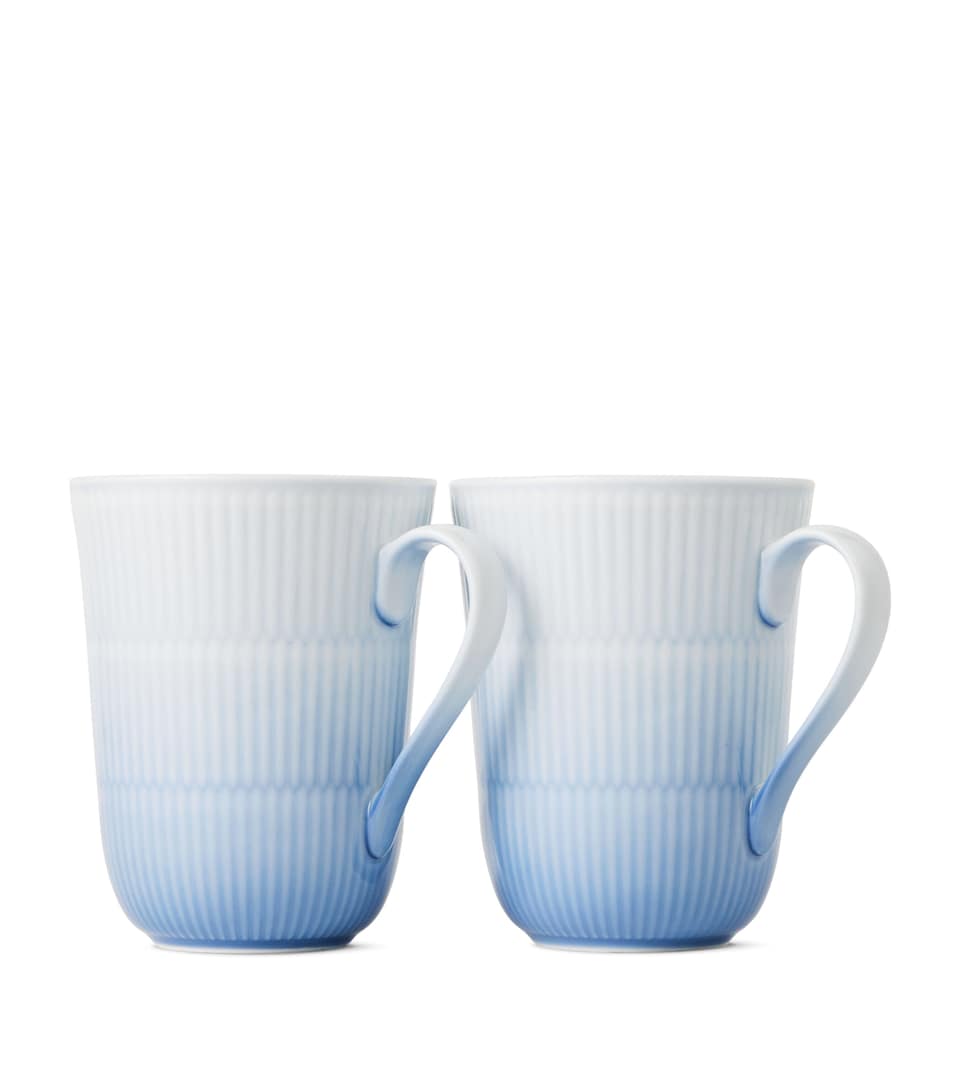 Royal Copenhagen Porcelain Iris Mug (Set of 2) Blue