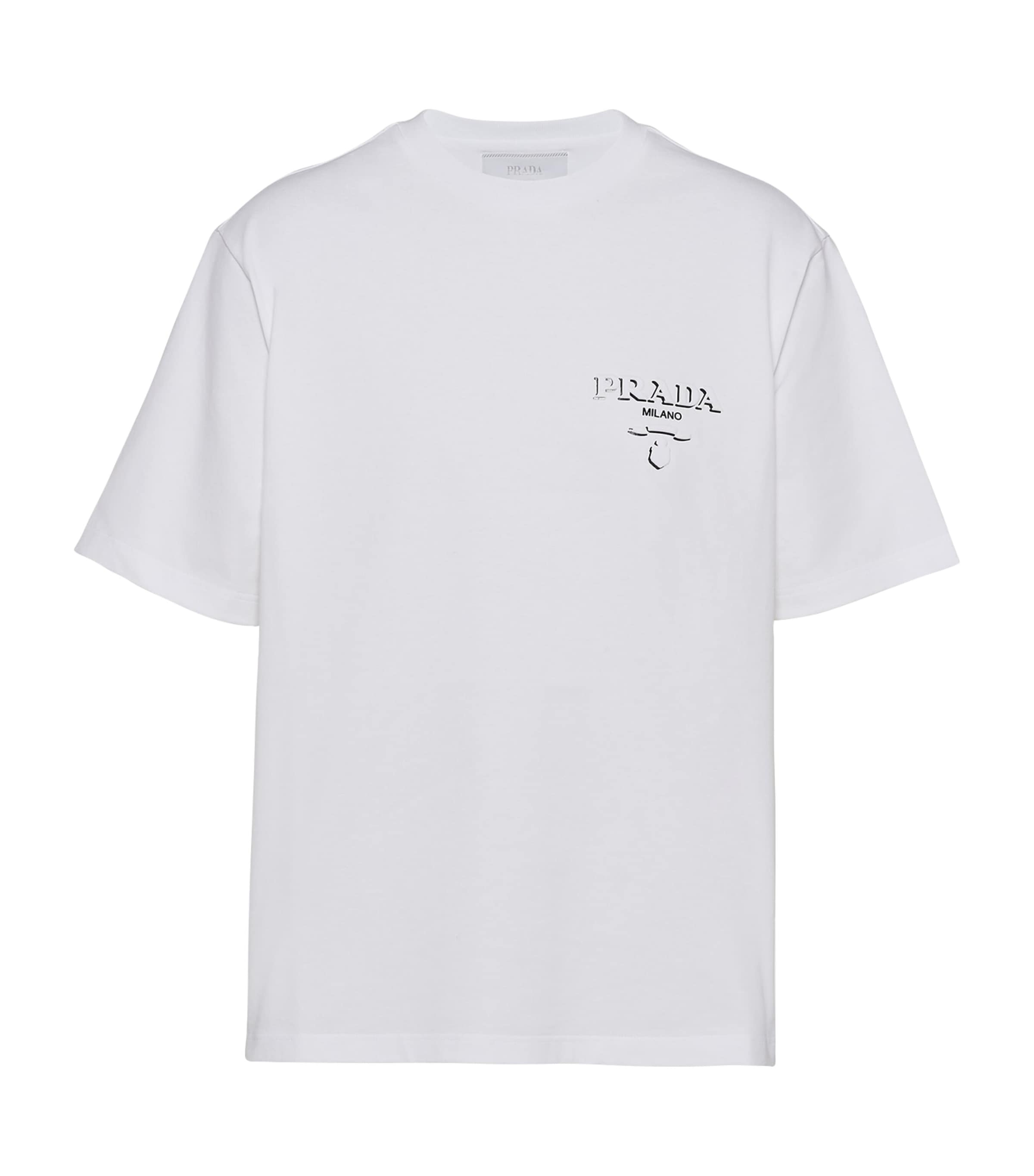 Prada White Cotton Logo T-Shirt | Harrods UK