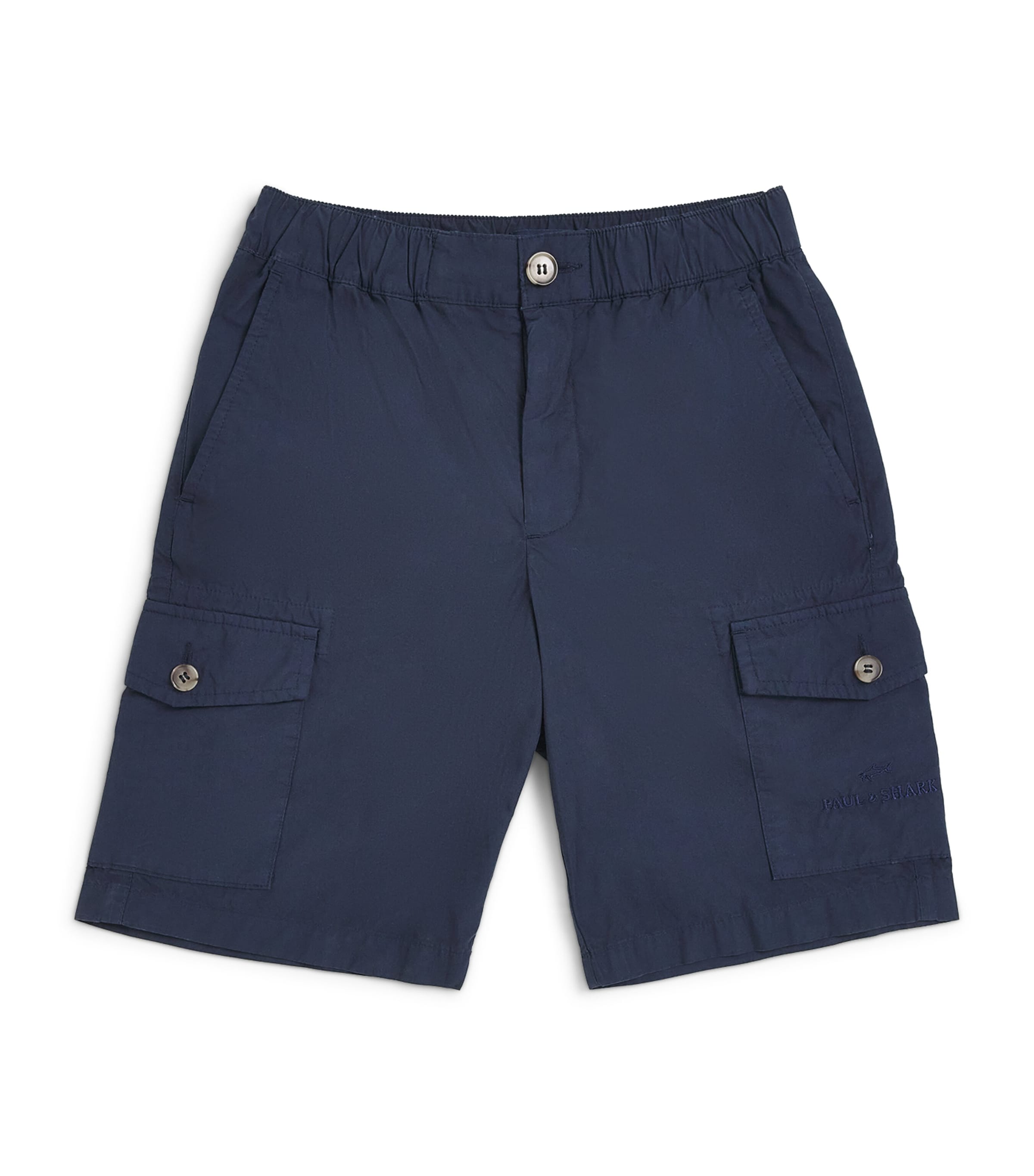 Paul & Shark Cotton Logo Chino Shorts (4-16 Years) Blu Shark