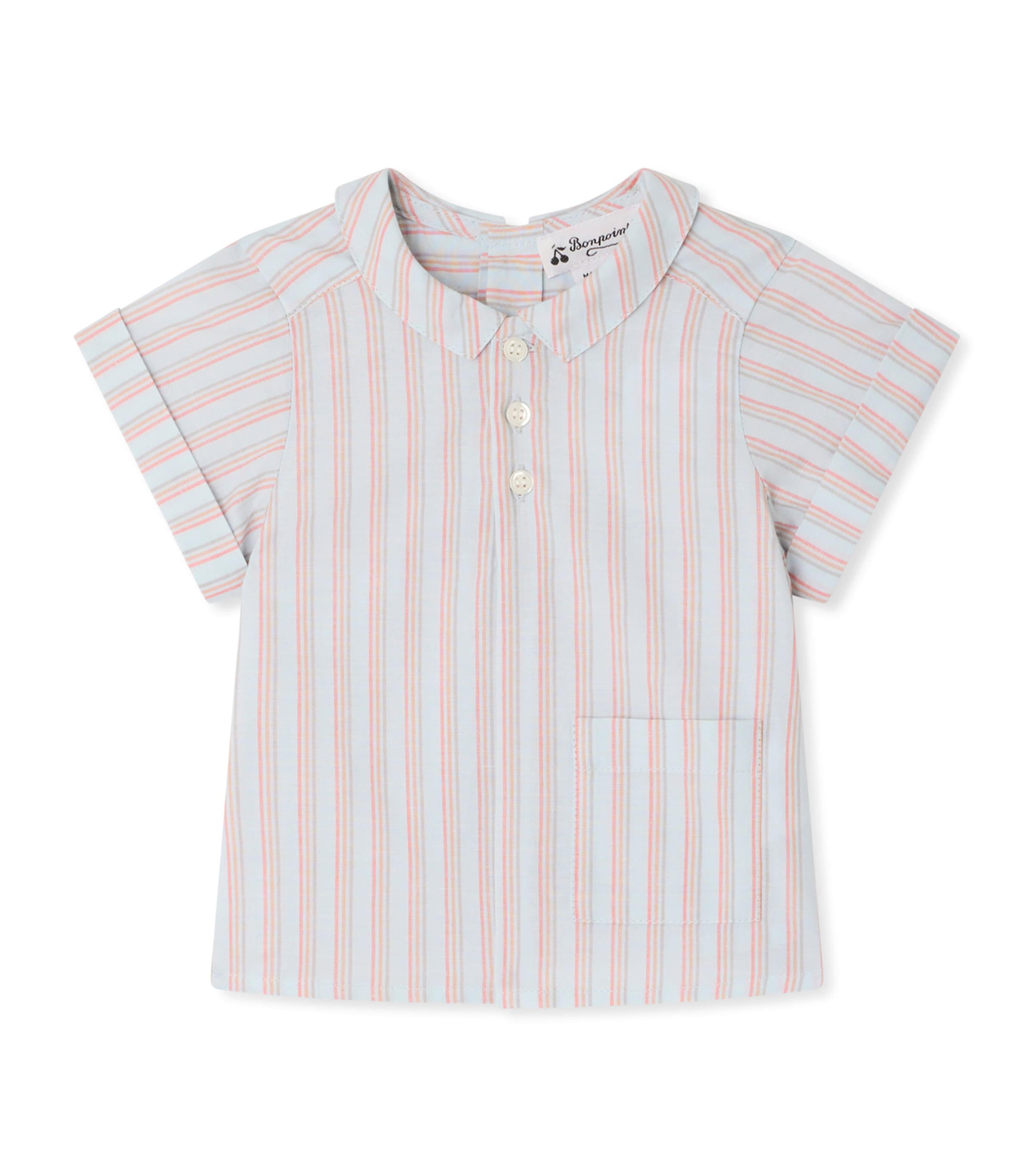 Bonpoint Cotton Check Shirt (6-18 Months) Ra Bleu Aqua