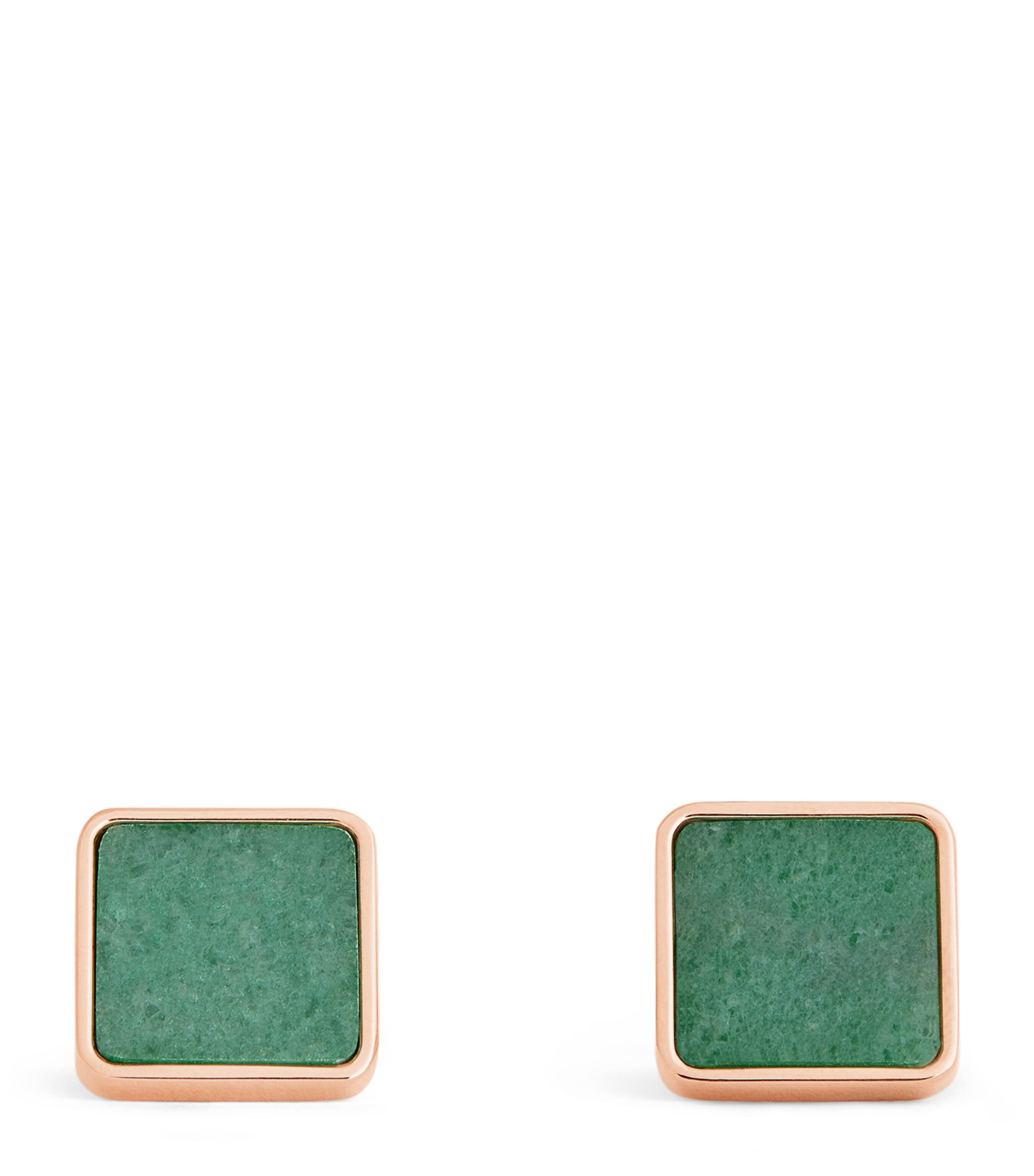 Rose Gold-Plated Key Stone Cufflinks