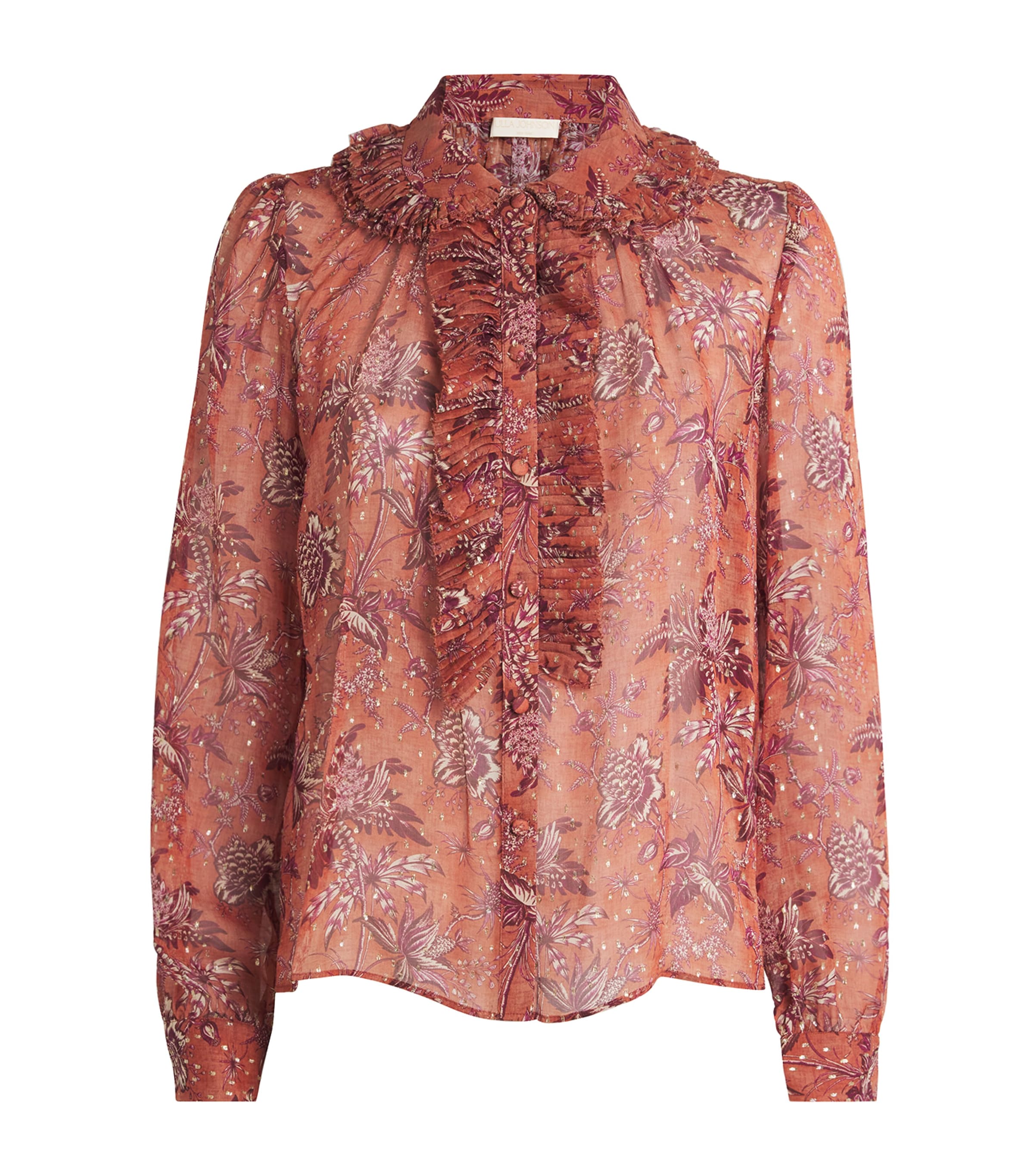 Silk-Blend Ruffle-Detail Nina Blouse