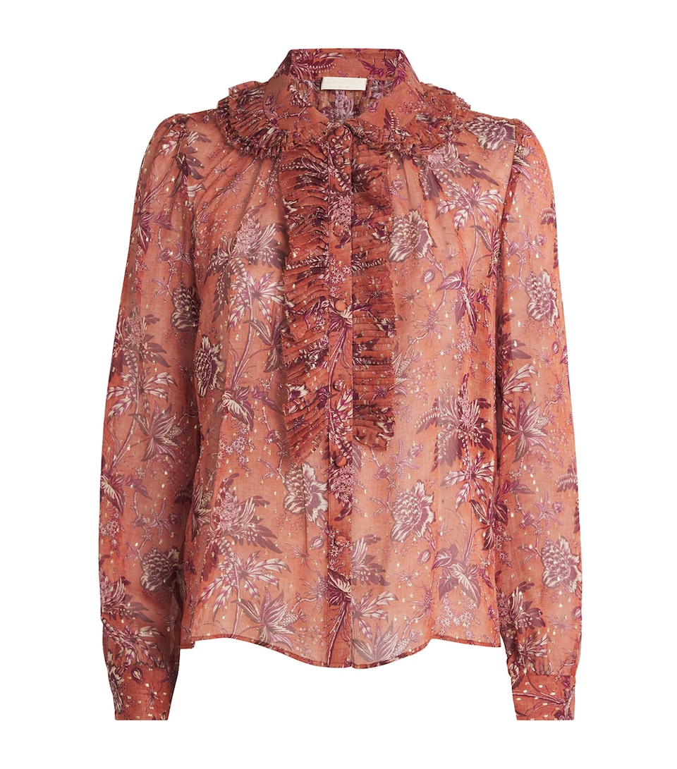 Silk-Blend Ruffle-Detail Nina Blouse