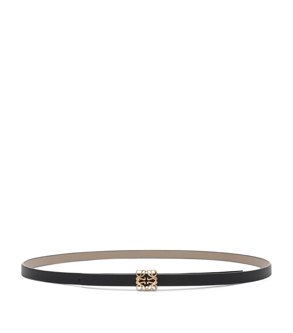 LOEWE Leather Reversible Anagram Bombé Belt Black/clay