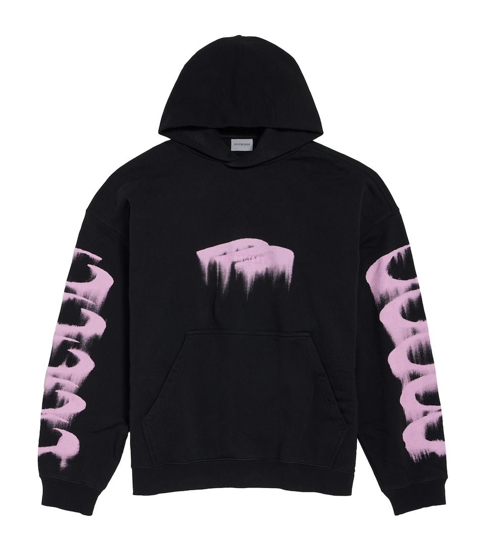 Balenciaga Mens Cotton Wet Brush Hoodie