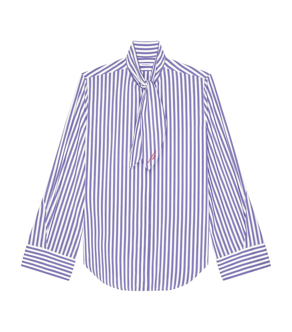 Givenchy Womens Silk Tie-Neck Shirt