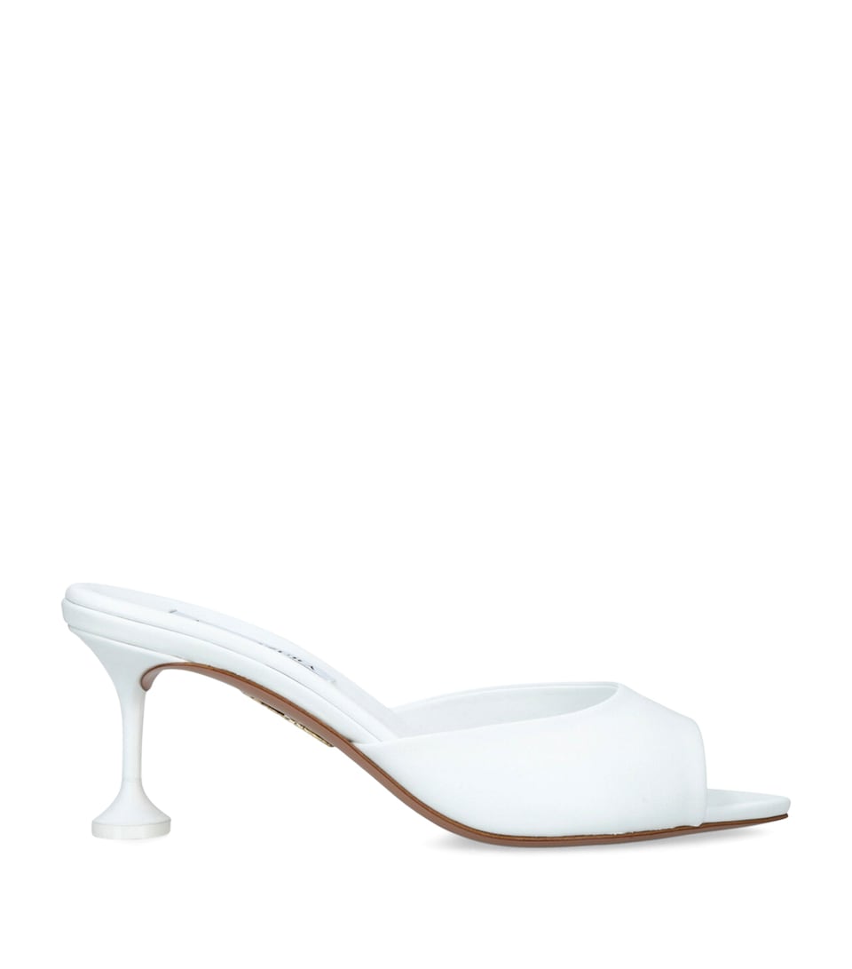 Aquazzura Leather Bisous Mules 65 White