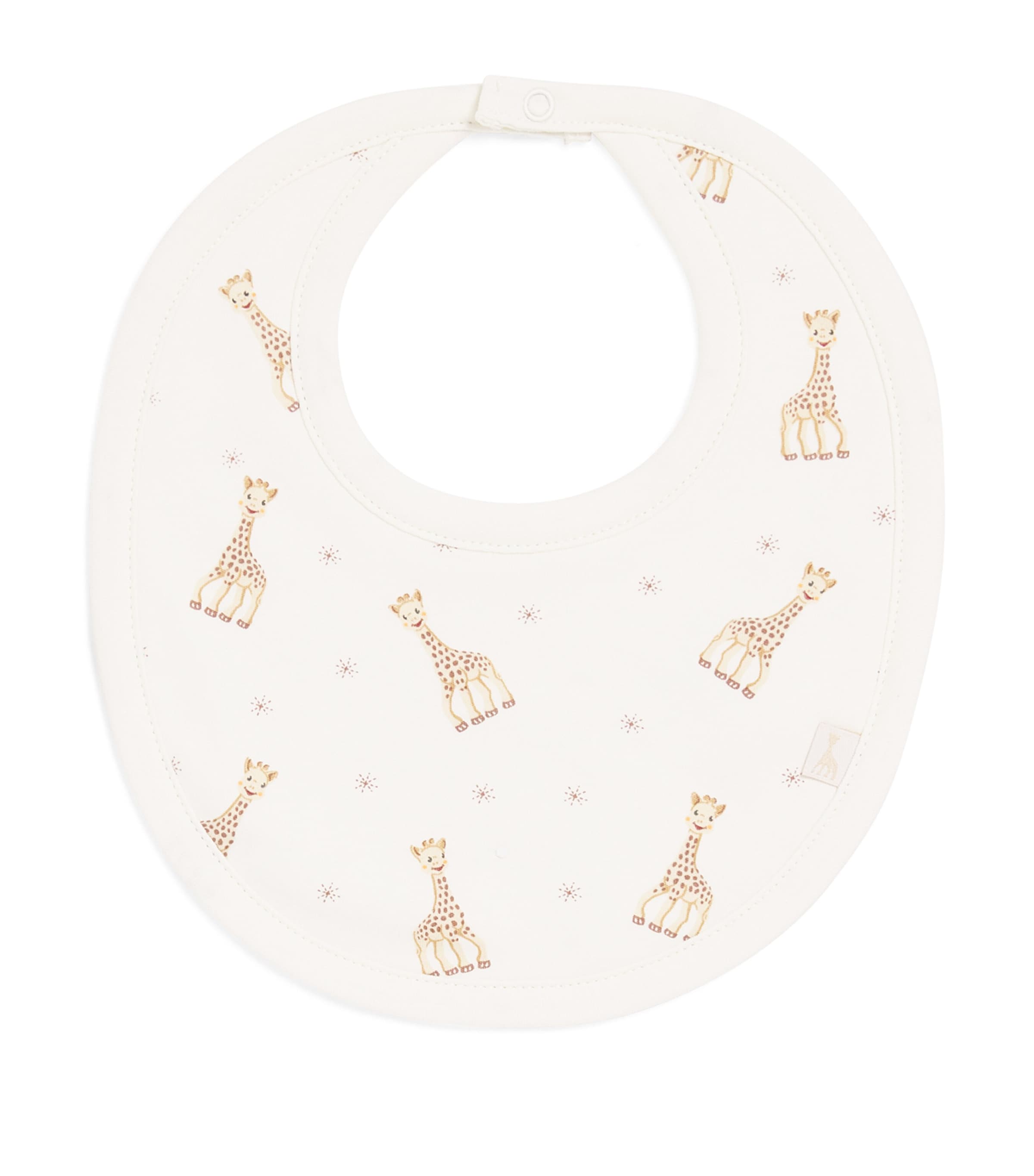Kissy Kissy Pima Cotton Giraffe Bib Ecru