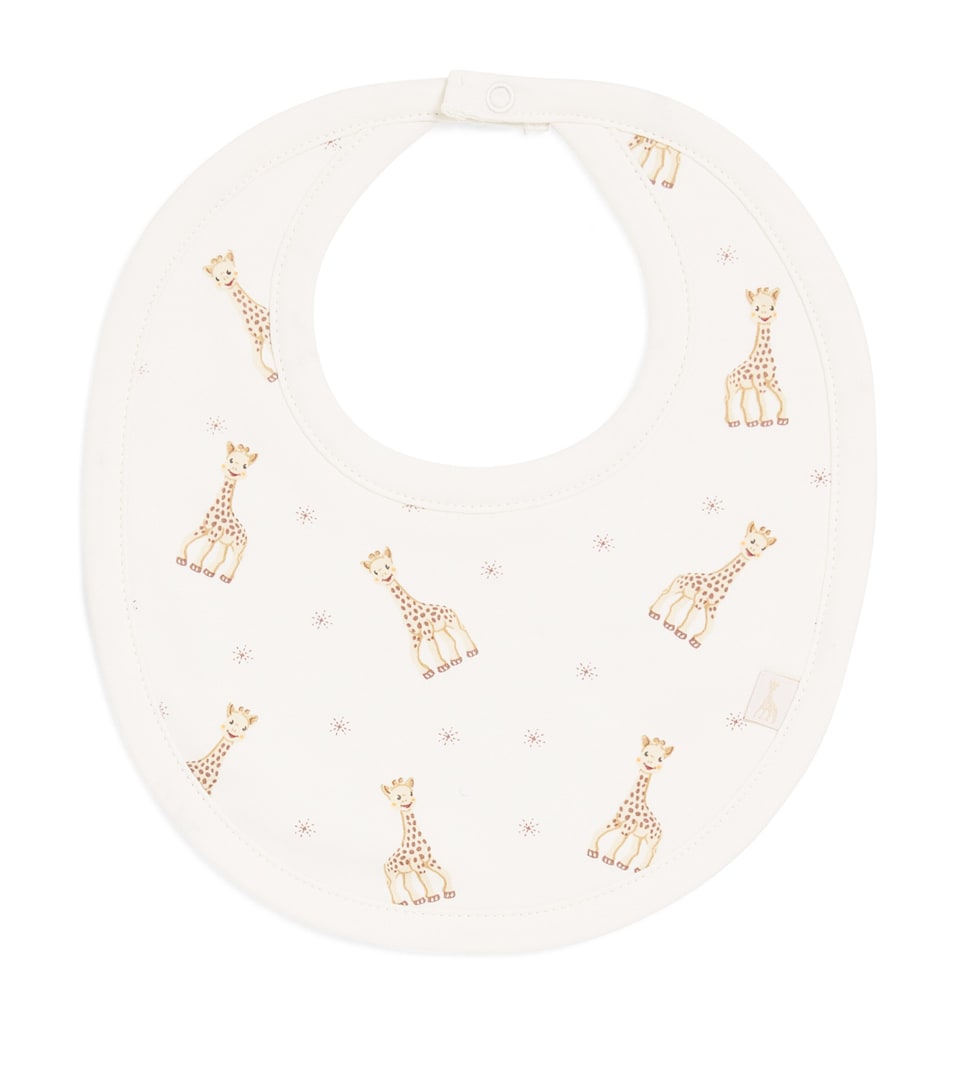 Kissy Kissy Pima Cotton Giraffe Bib Ecru