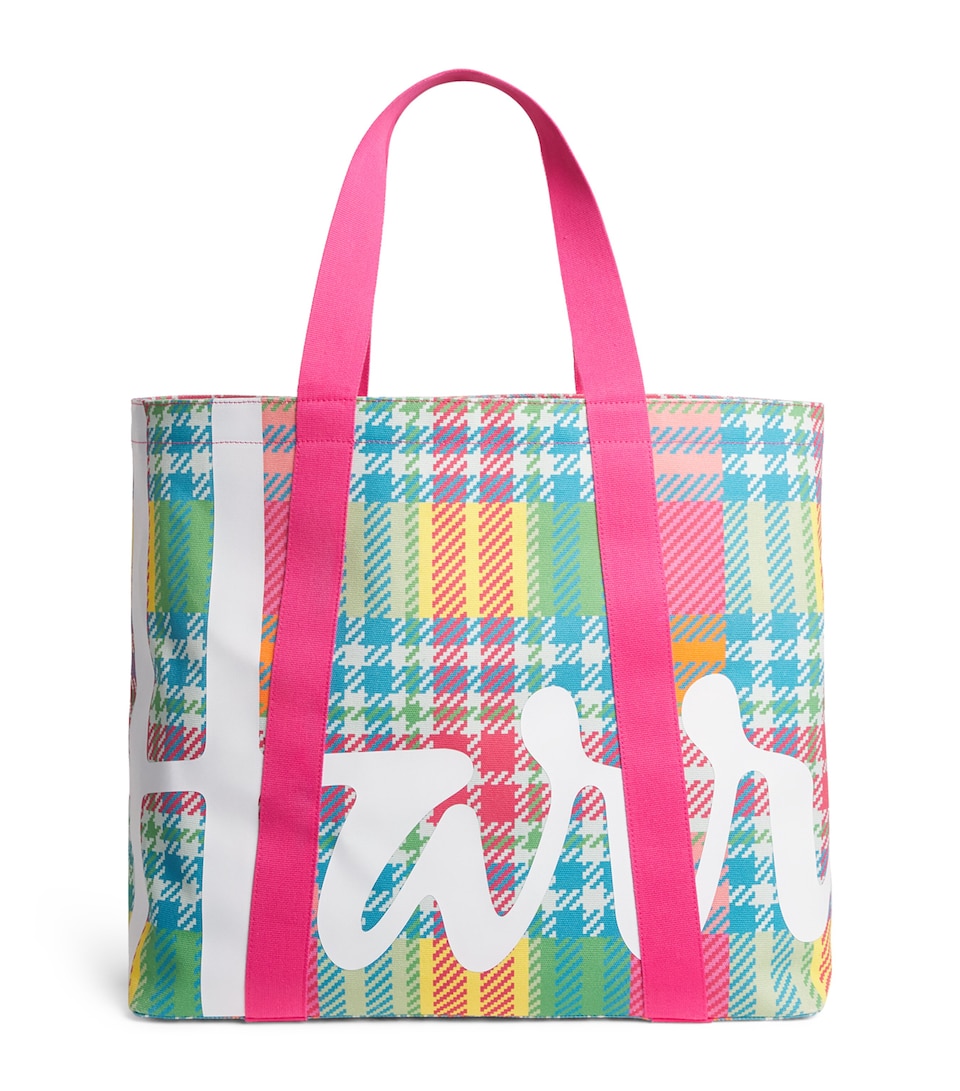 Harrods Large Madras Check Tote Bag